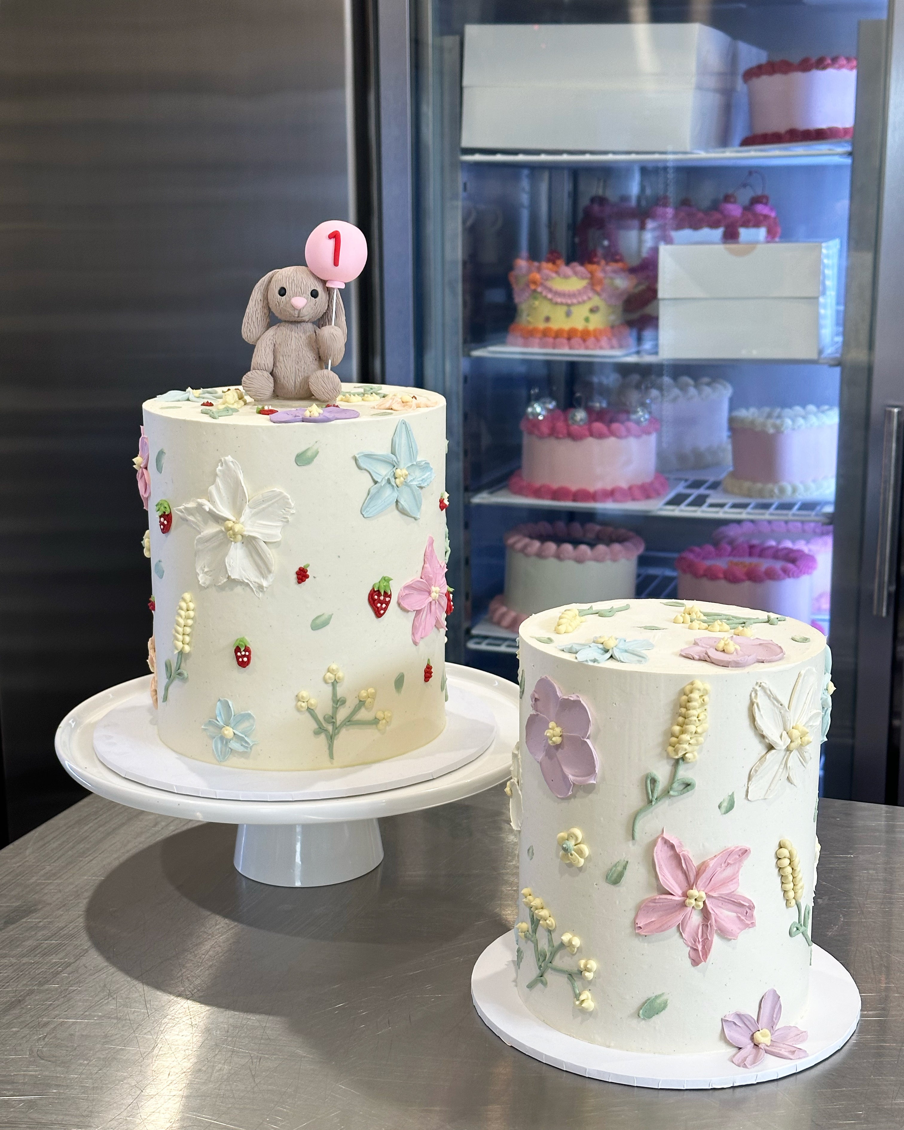 Hand-Piped Floral Cake - From $165
