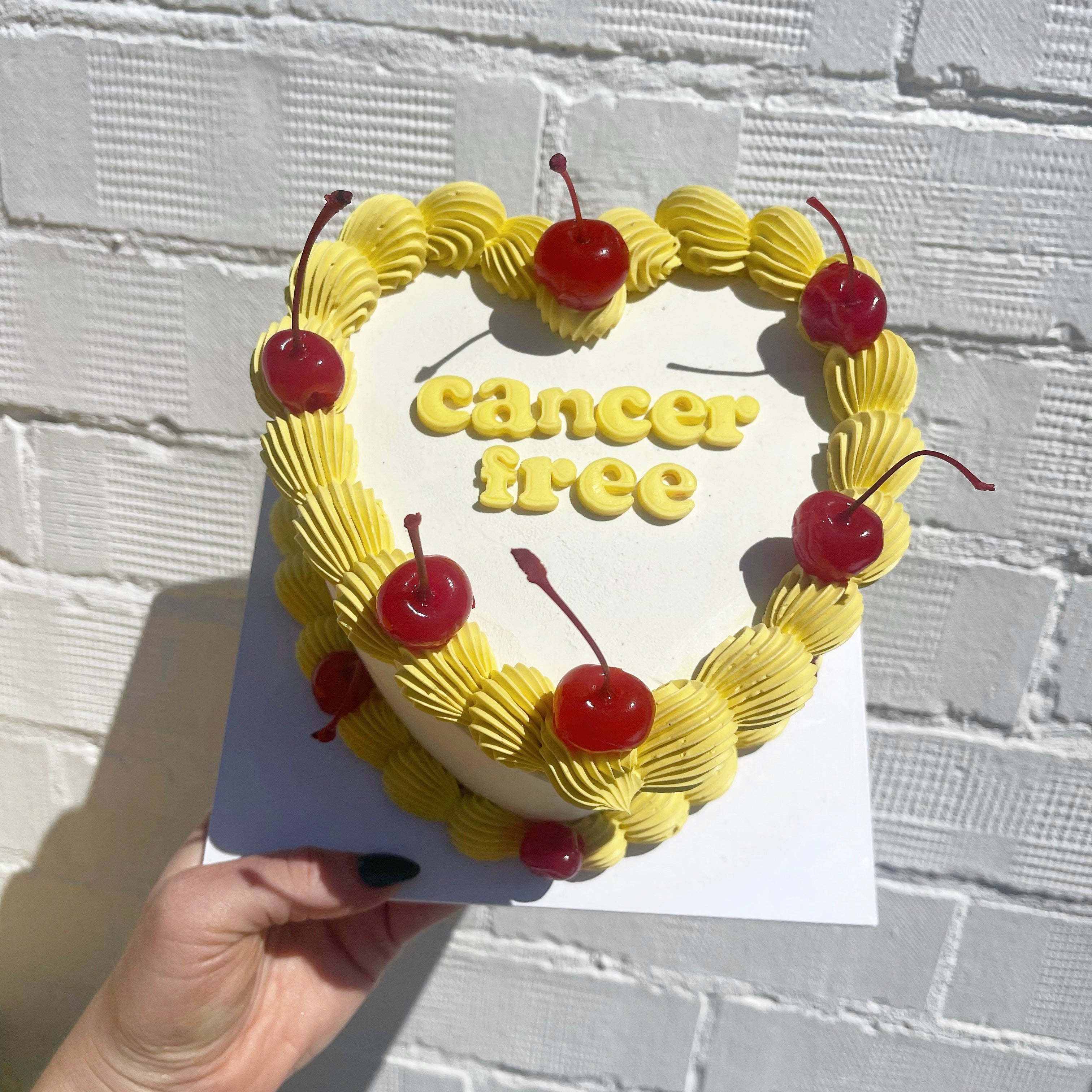 Simple Retro Text Cake - ROUND/LOVEHEART Shape - From $77