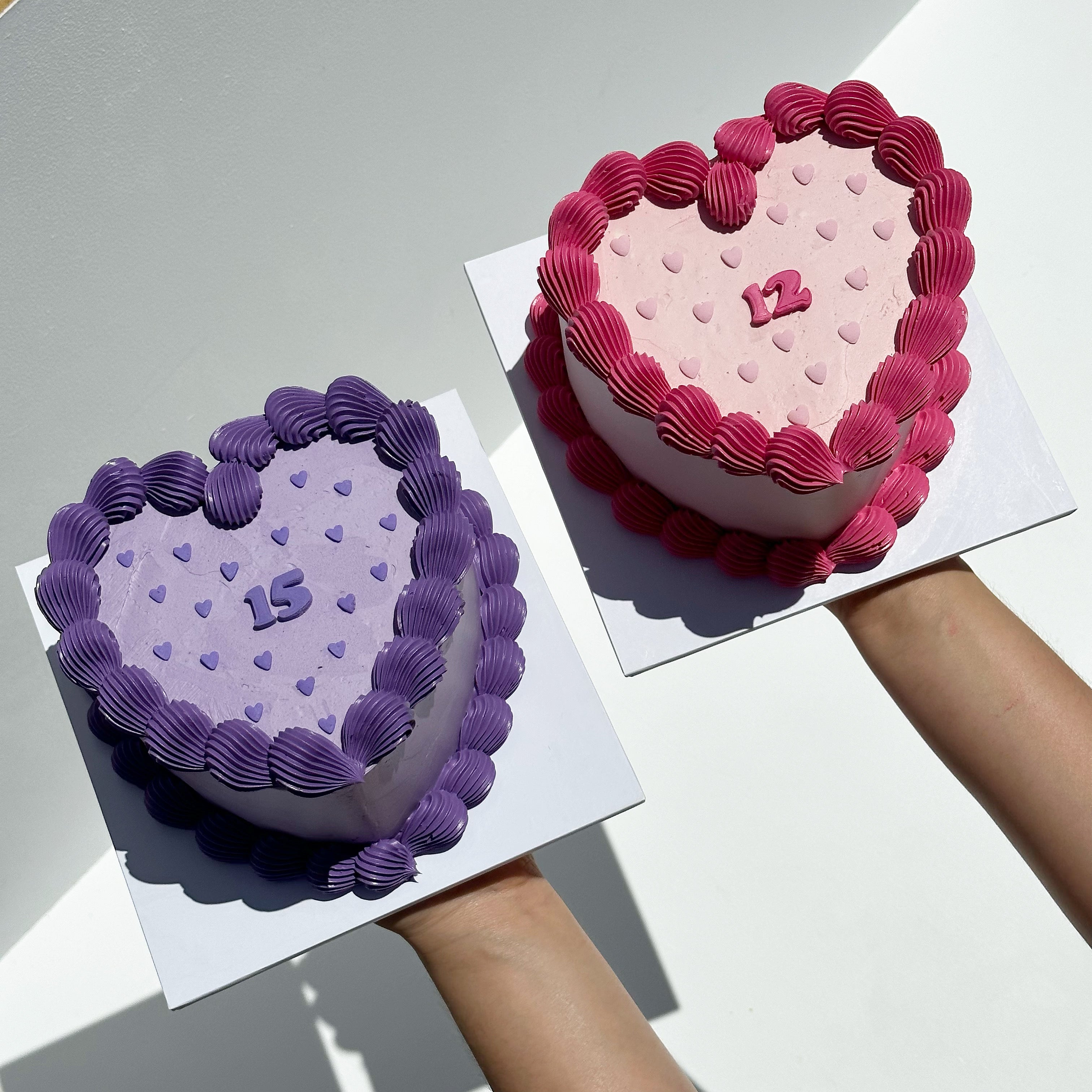 Simple Retro Text Cake - ROUND/LOVEHEART Shape - From $77