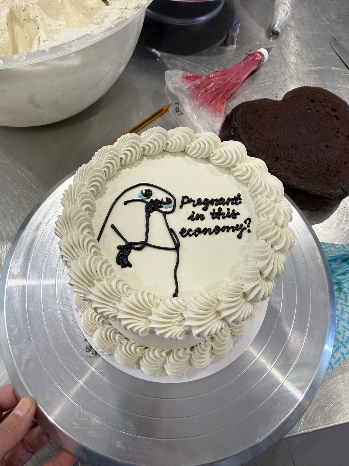 Piped Artwork Retro Cake - From $160