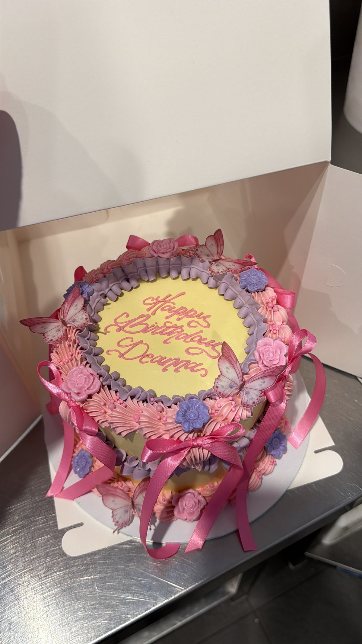 Frilly Retro Cake - From $135 (4 rows of piping, 2 colours)