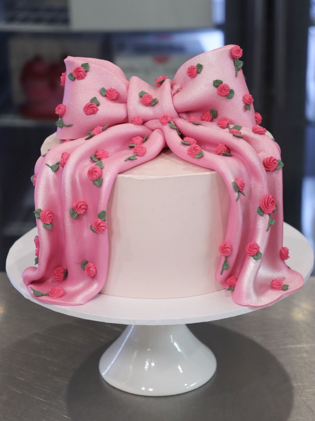 Shimmering Fondant Bow Cake - From $180