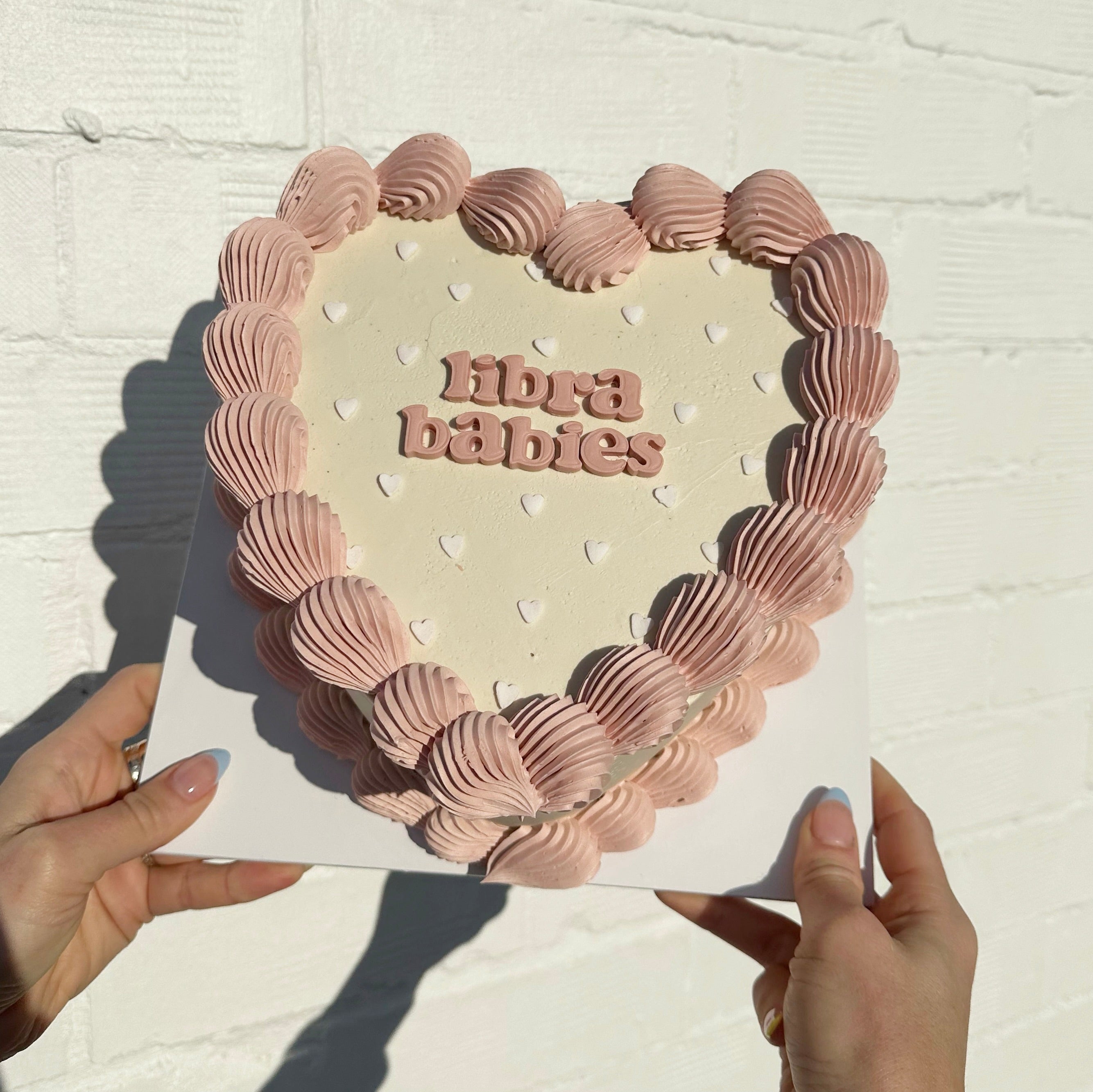 Simple Retro Text Cake - ROUND/LOVEHEART Shape - From $77