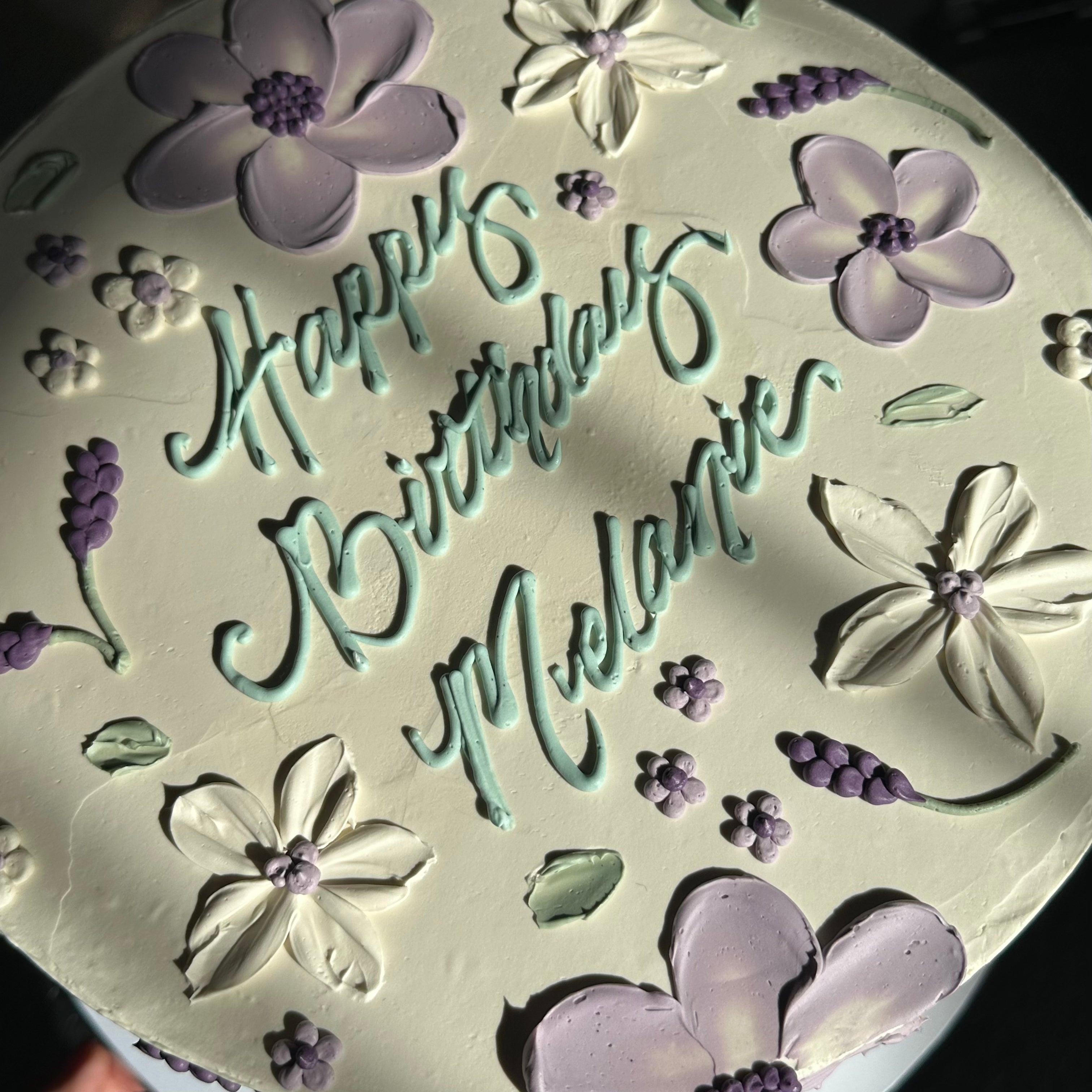 Hand-Piped Floral Cake - From $215