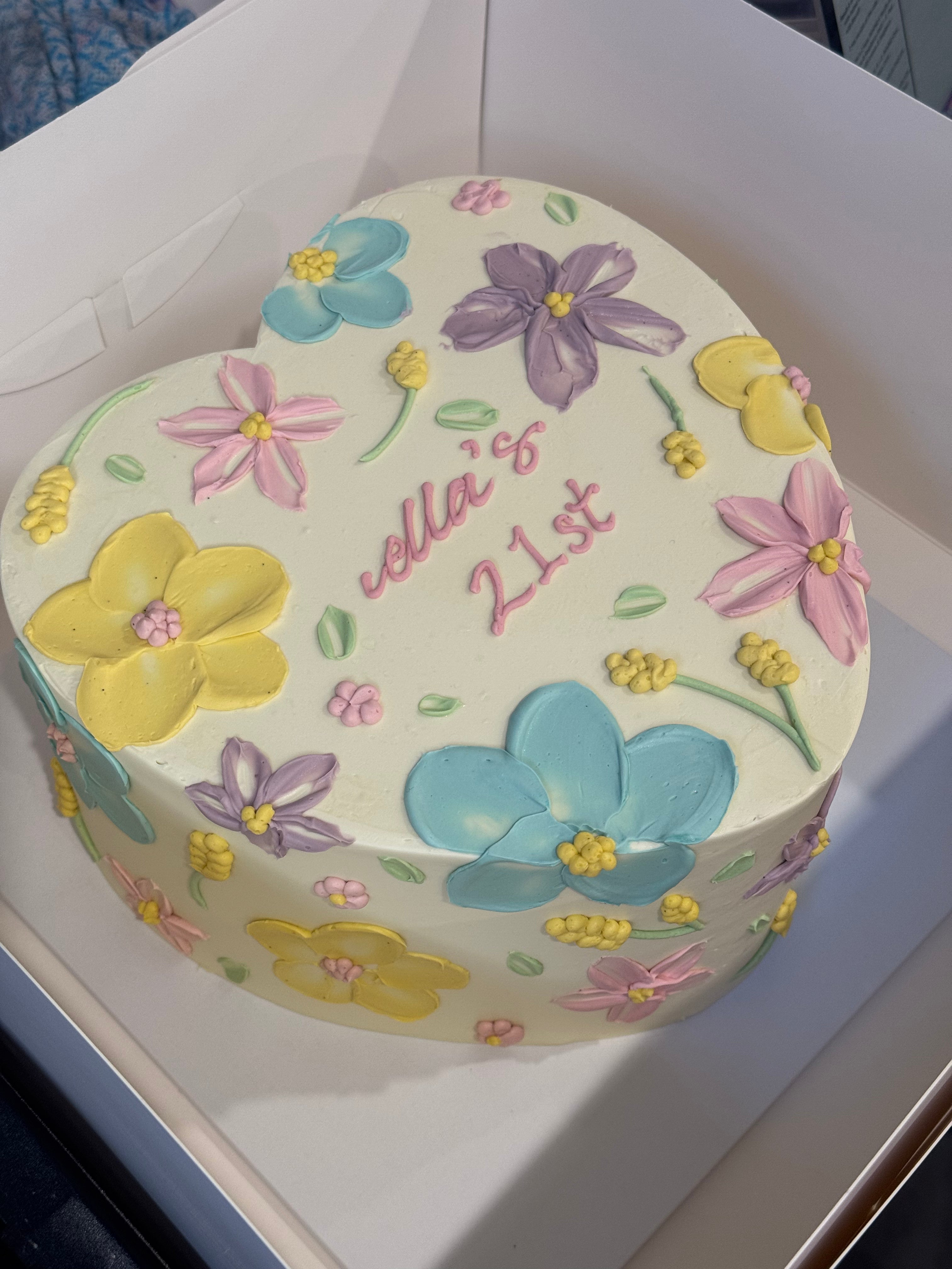 Hand-Piped Floral Cake - From $215