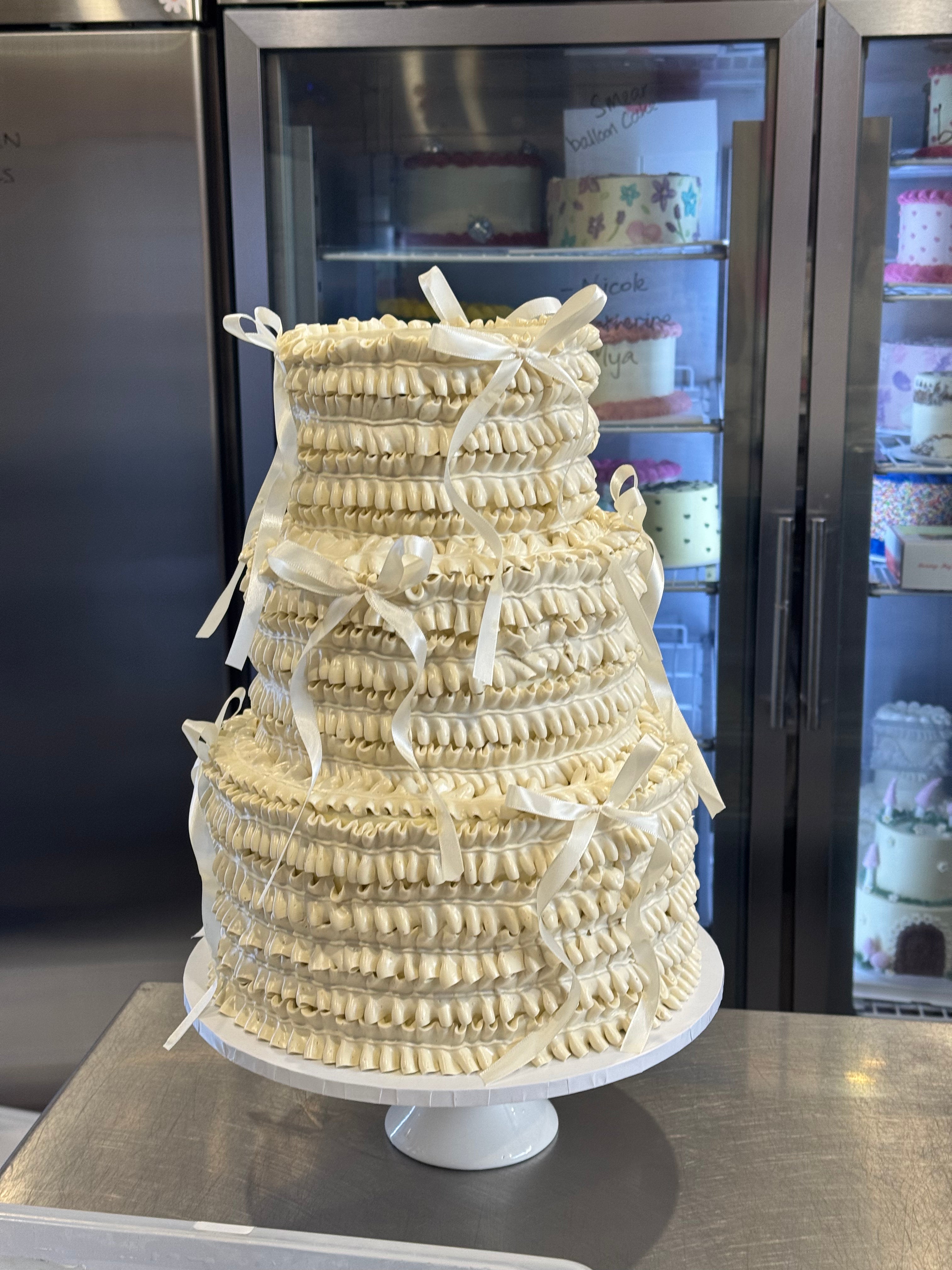 OTT Frilly Retro Cake - From $270 (6+ rows of piping, multi-coloured)