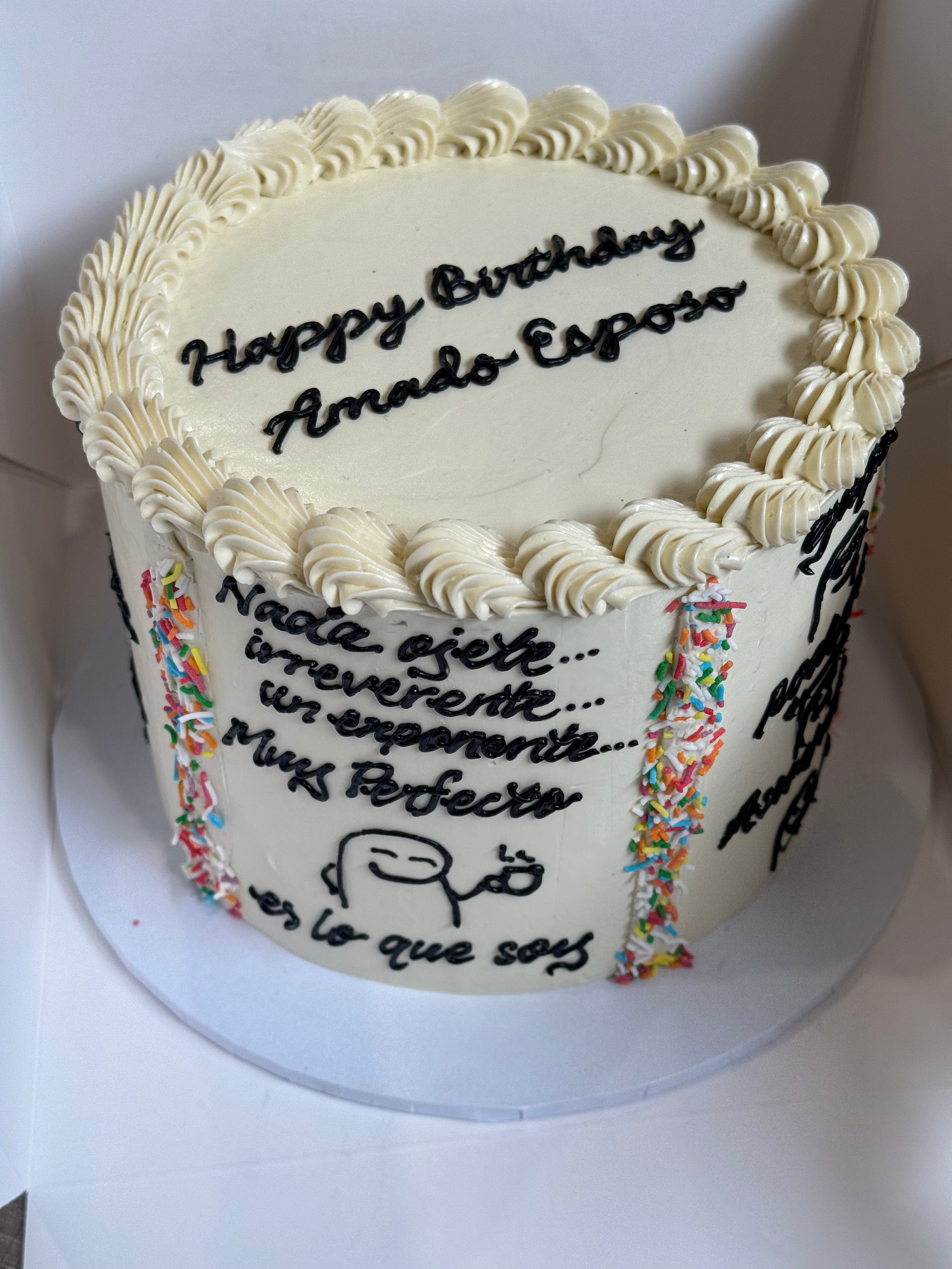Piped Artwork Retro Cake - From $160