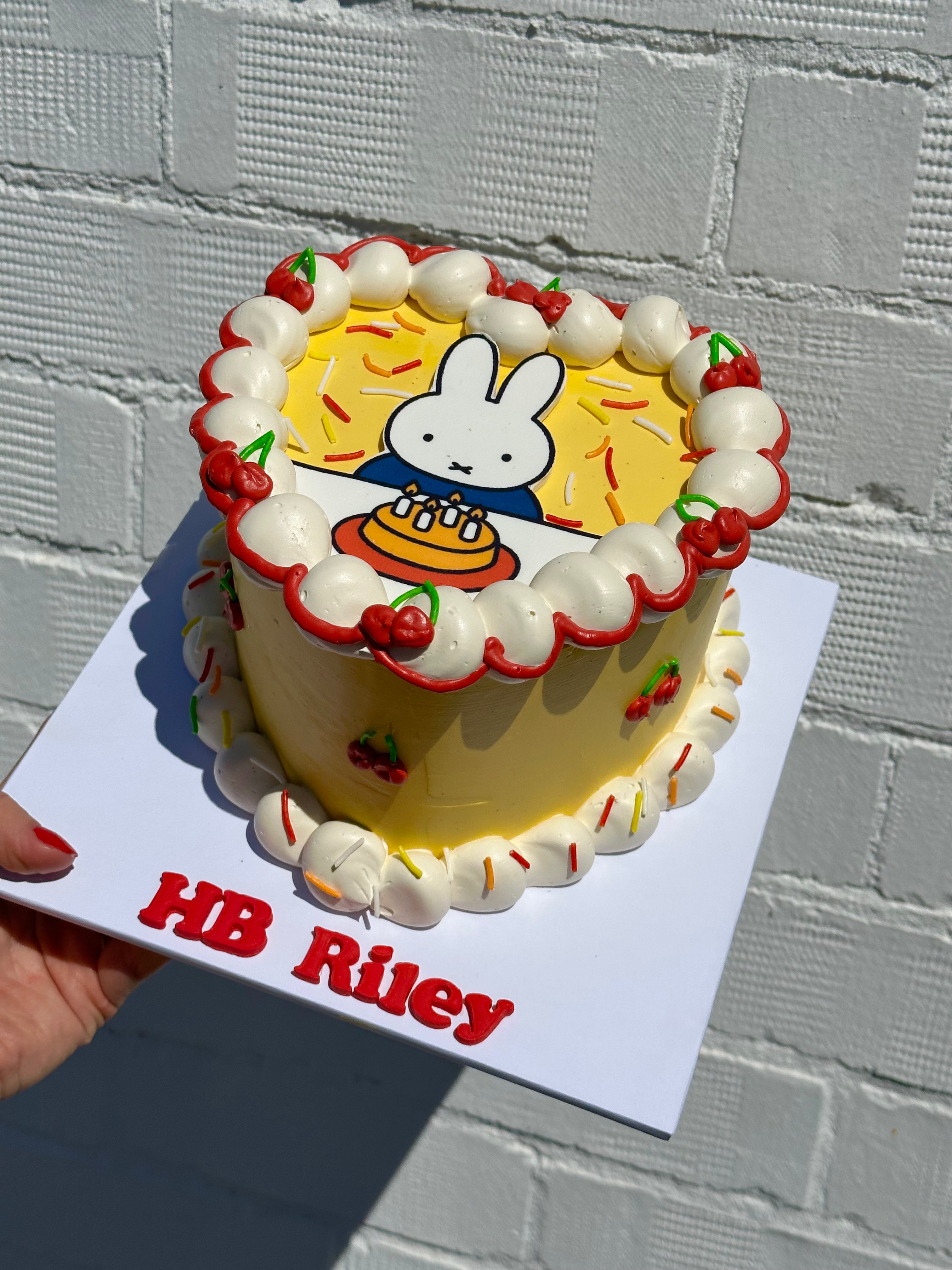 Retro Edible Image Cake - From $110