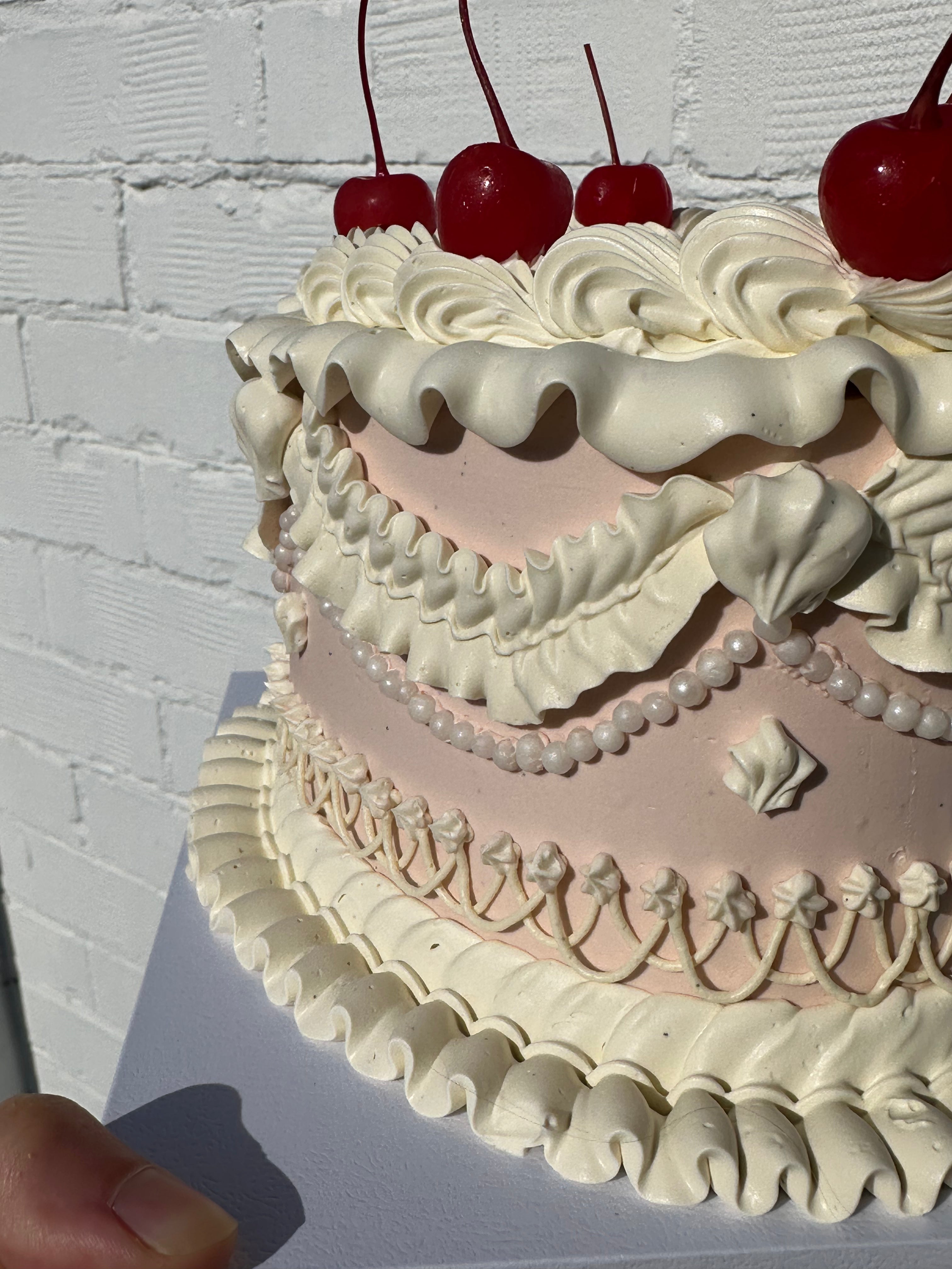 OTT Frilly Retro Cake - From $270 (6+ rows of piping, multi-coloured)