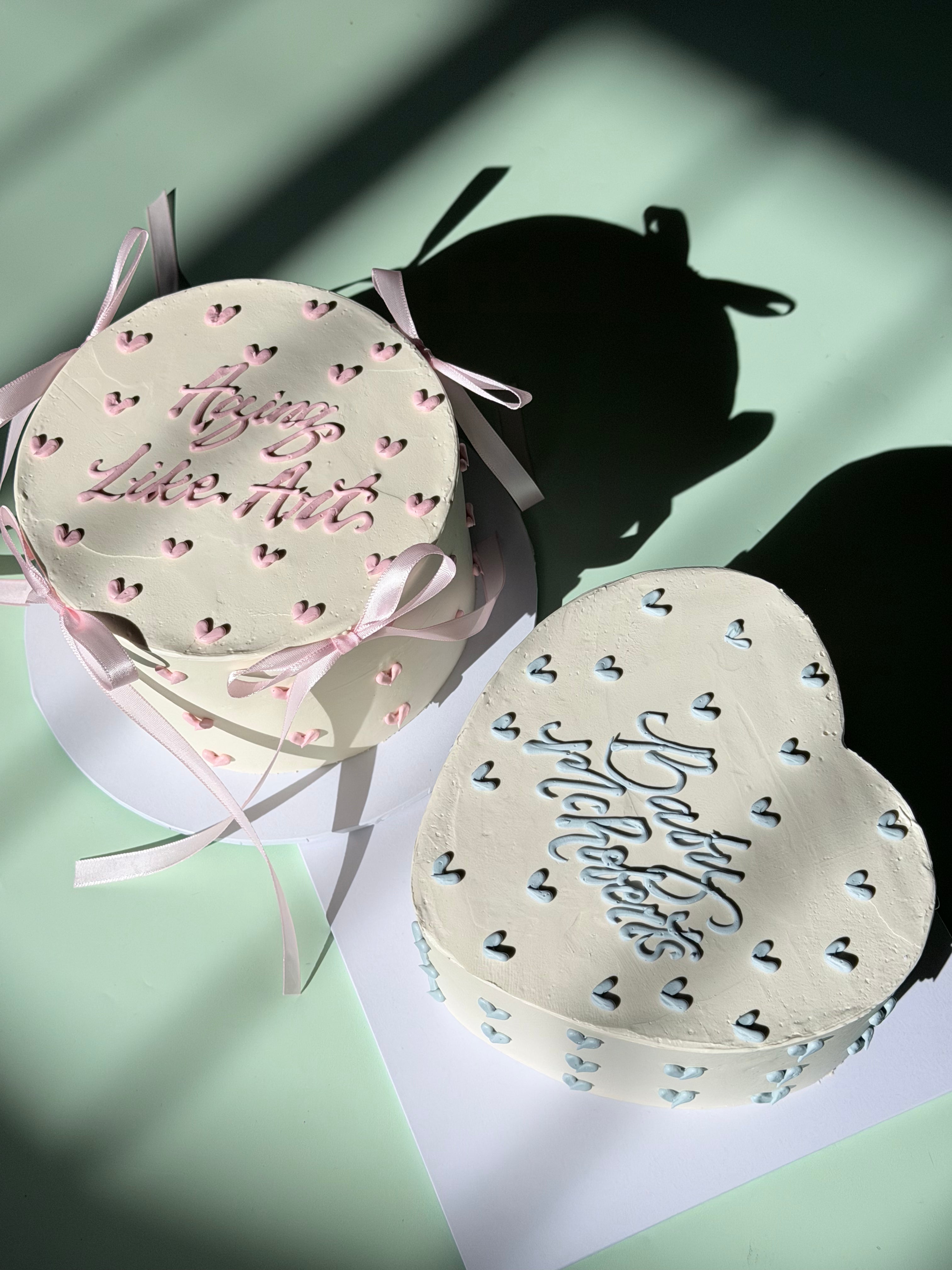 Hand-Piped Lovehearts Cake - From $85