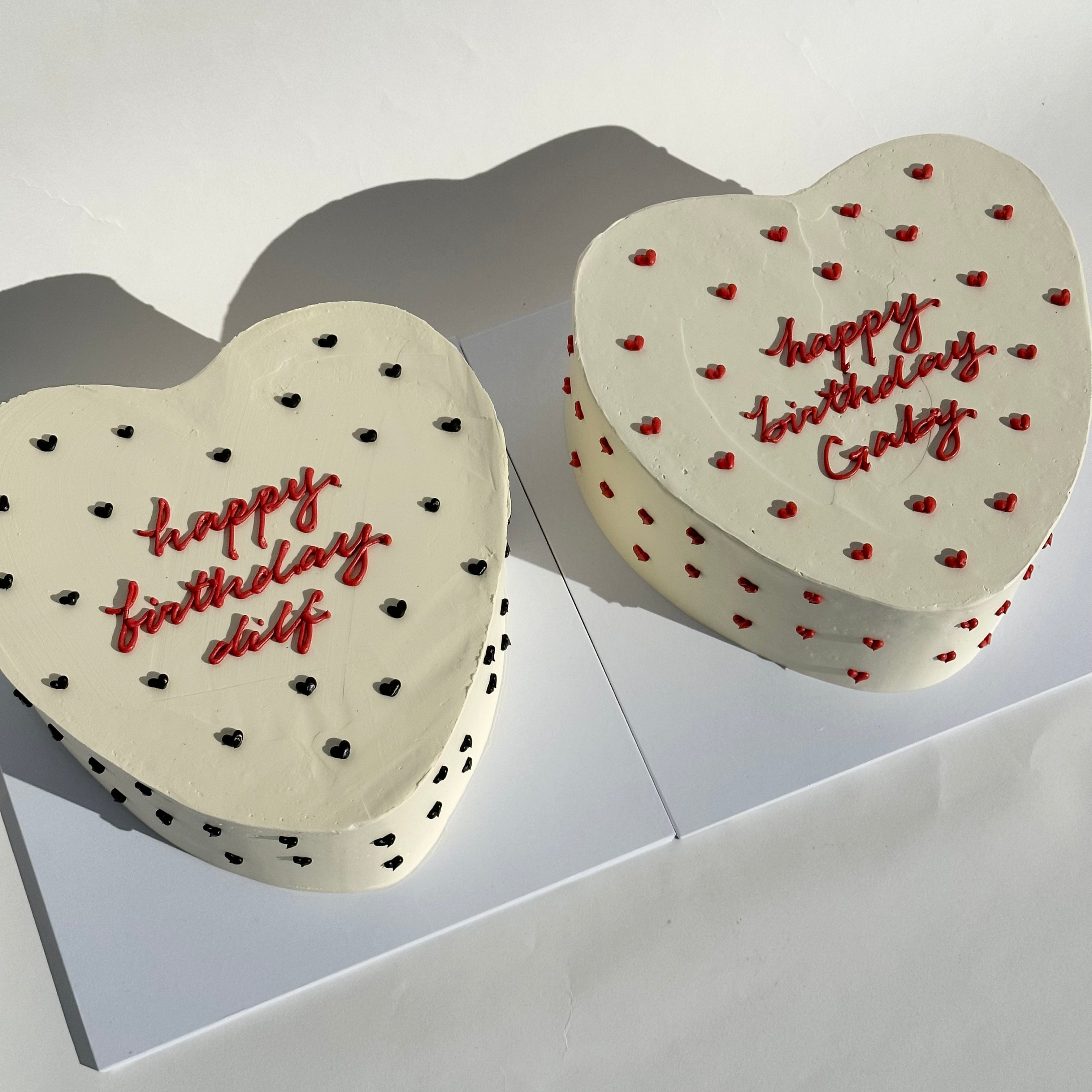 Hand-Piped Lovehearts Cake - From $105