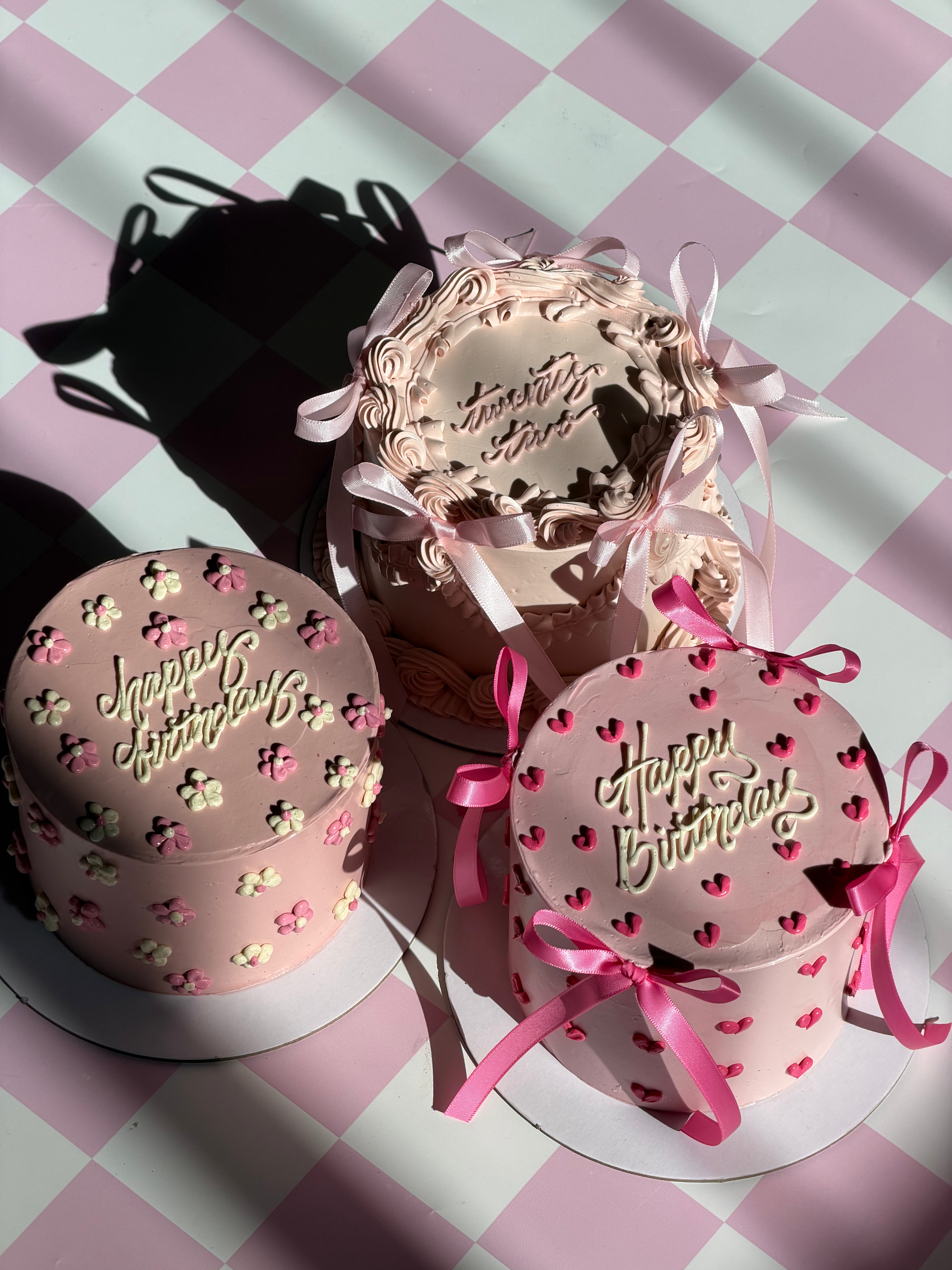 Hand-Piped Lovehearts Cake - From $105