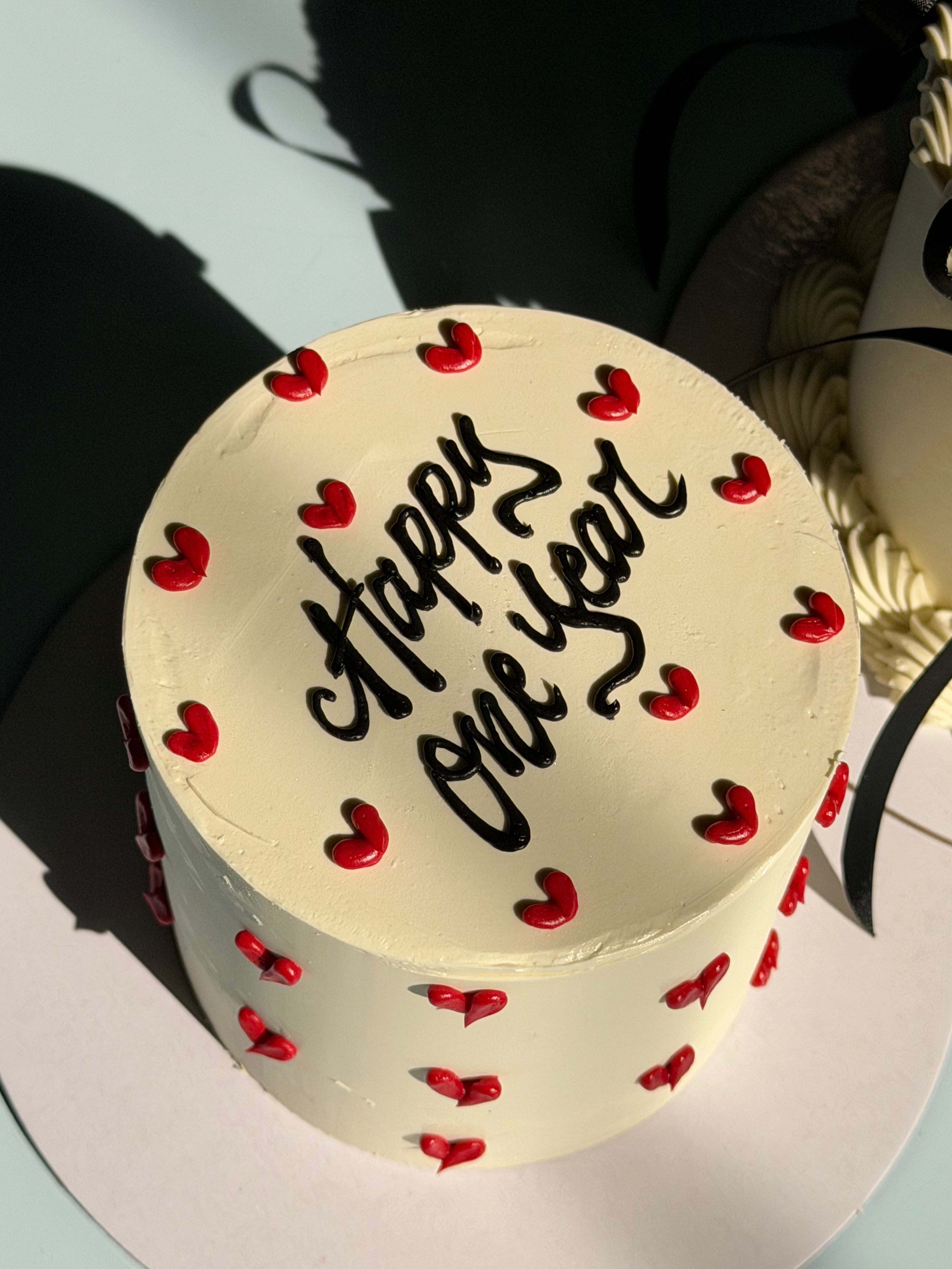 Hand-Piped Lovehearts Cake - From $105