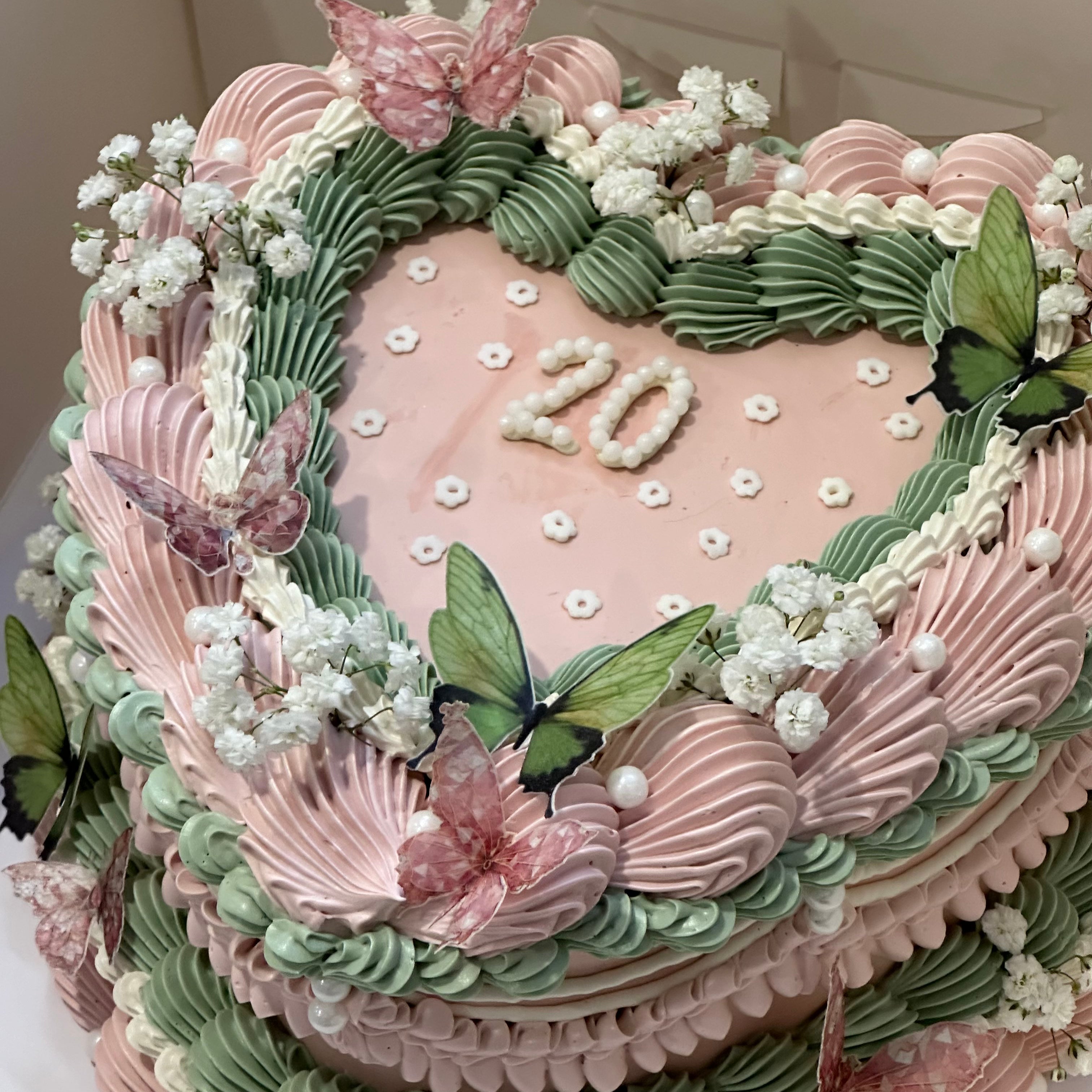 OTT Frilly Retro Text Cake - ROUND/LOVEHEART - From $185