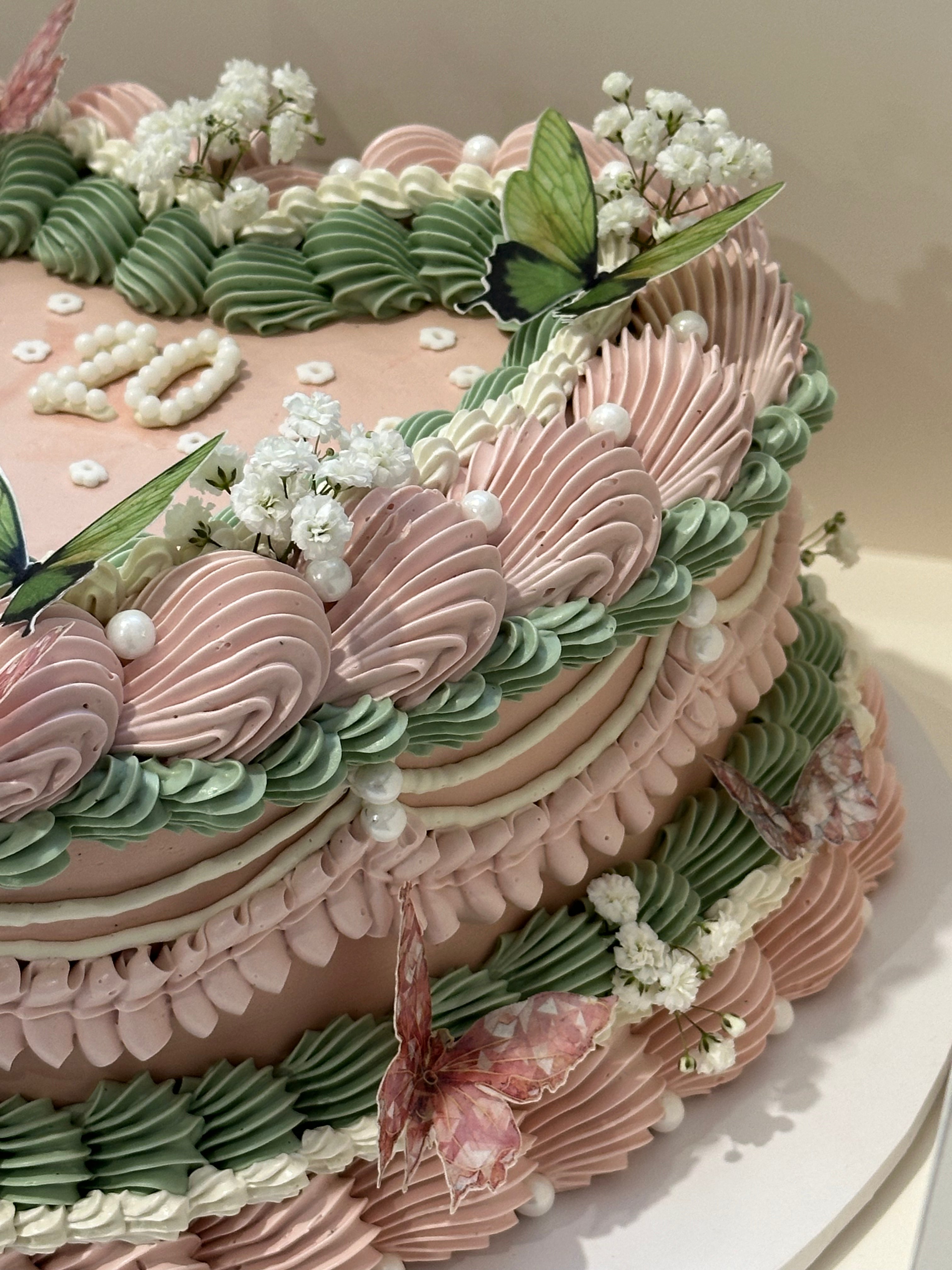 OTT Frilly Retro Cake - From $270 (6+ rows of piping, multi-coloured)