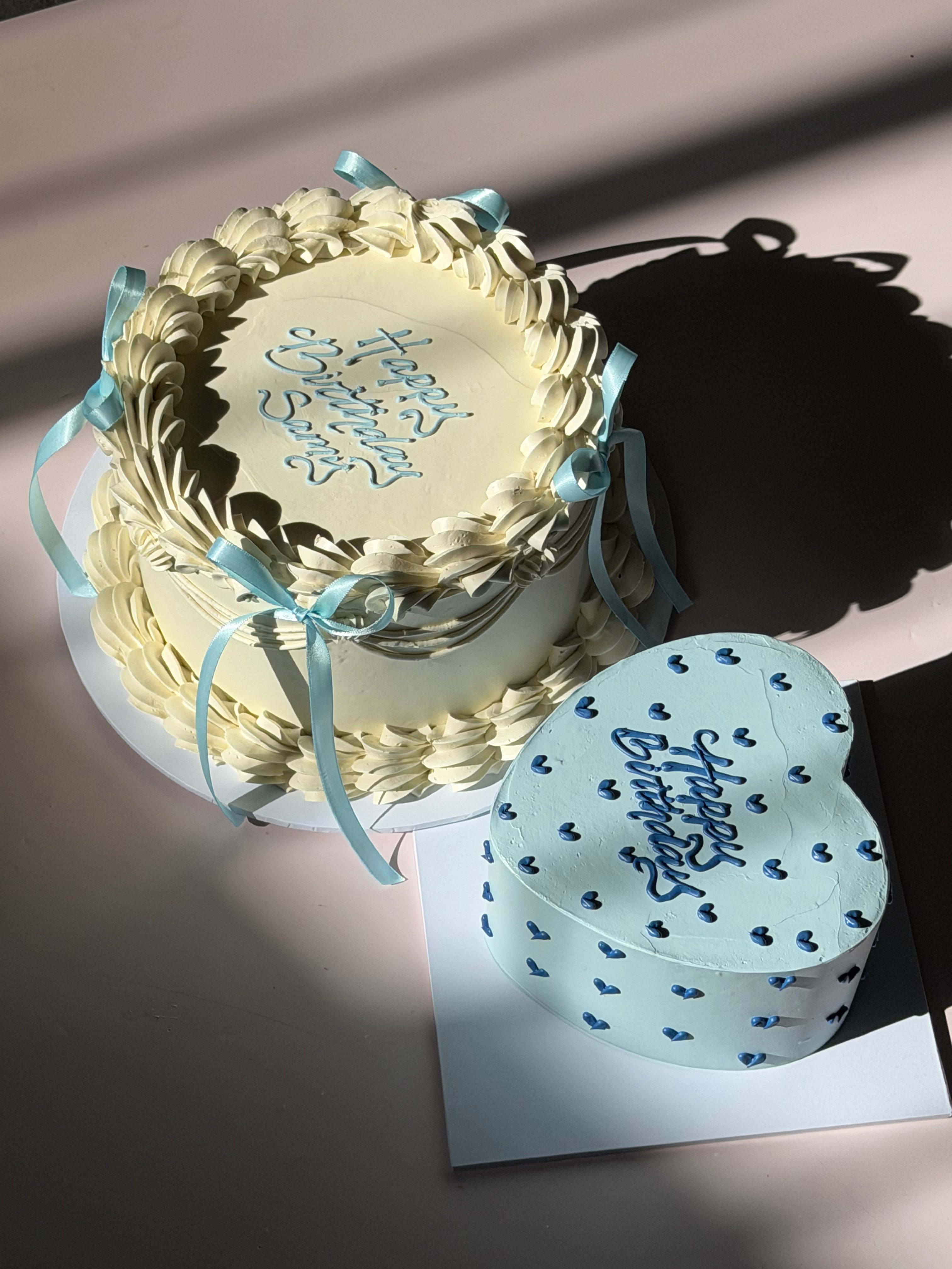 Hand-Piped Lovehearts Cake - From $105