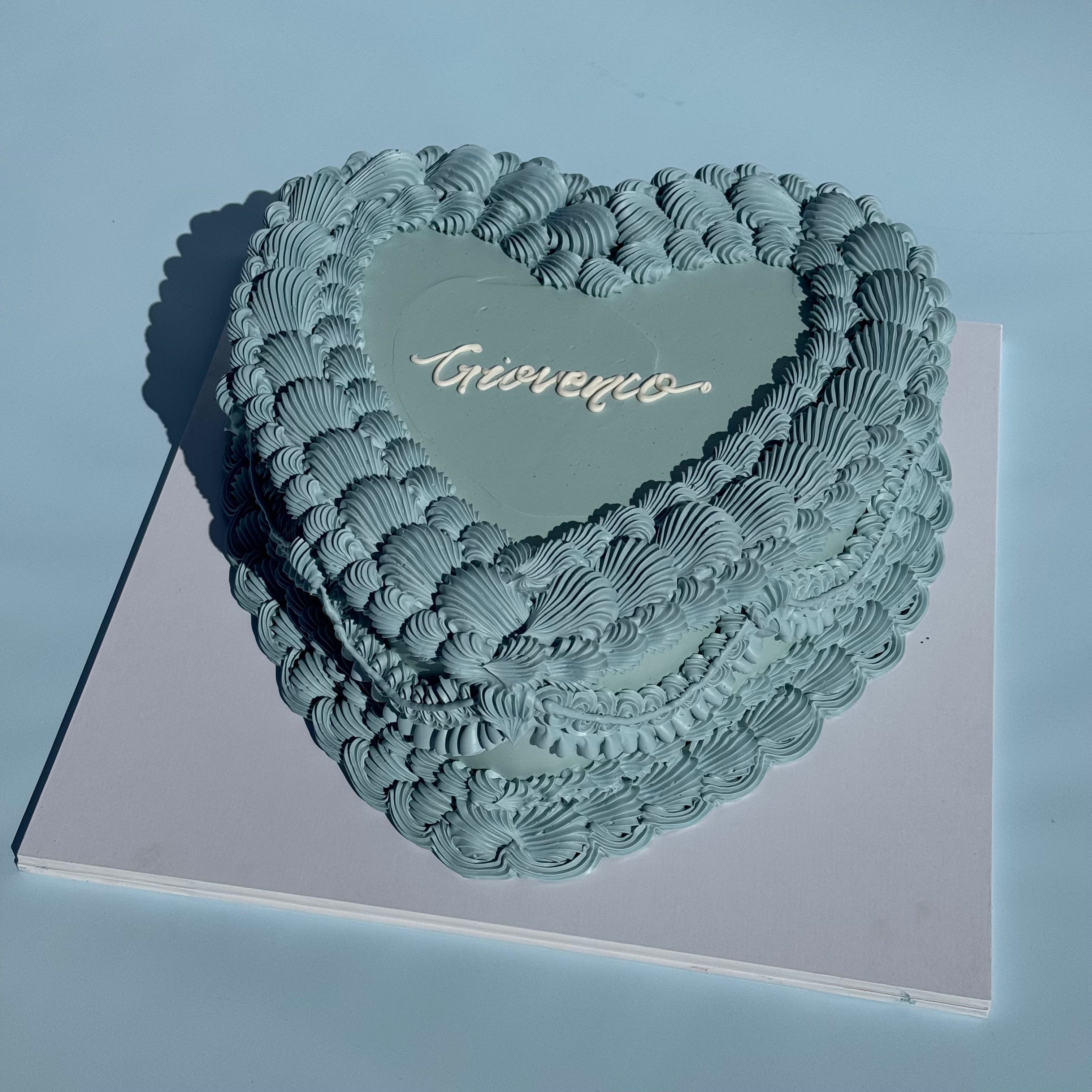 OTT Frilly Retro Text Cake - ROUND/LOVEHEART - From $185