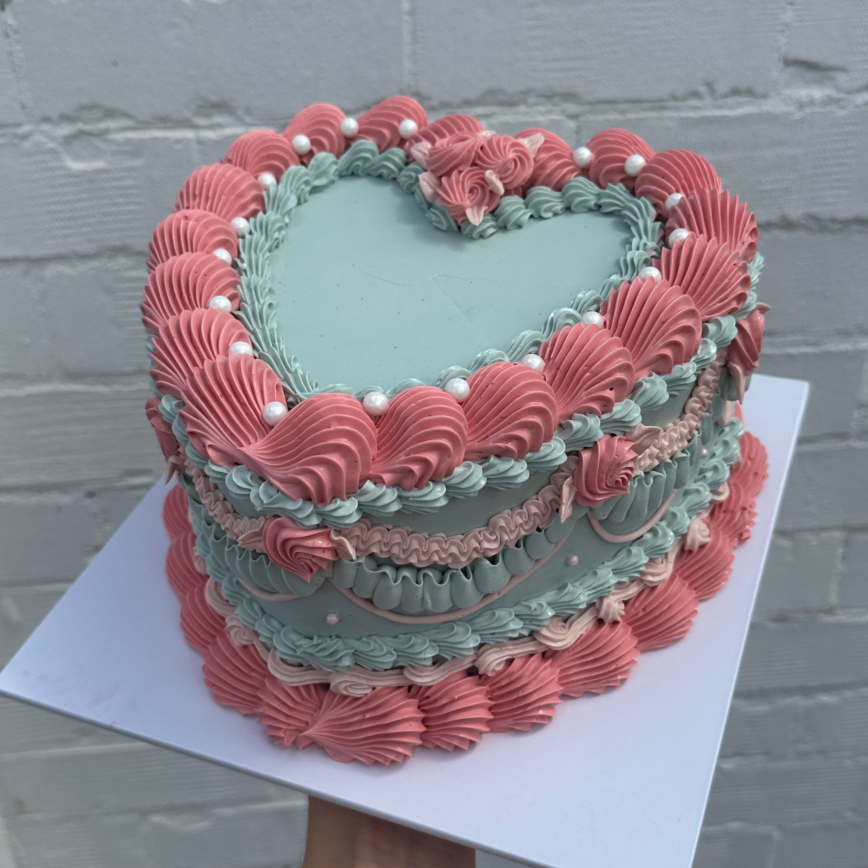 OTT Frilly Retro Cake - From $270 (6+ rows of piping, multi-coloured)