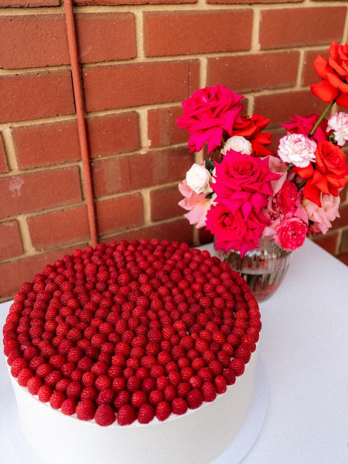 Fresh Raspberry Cake - From $80