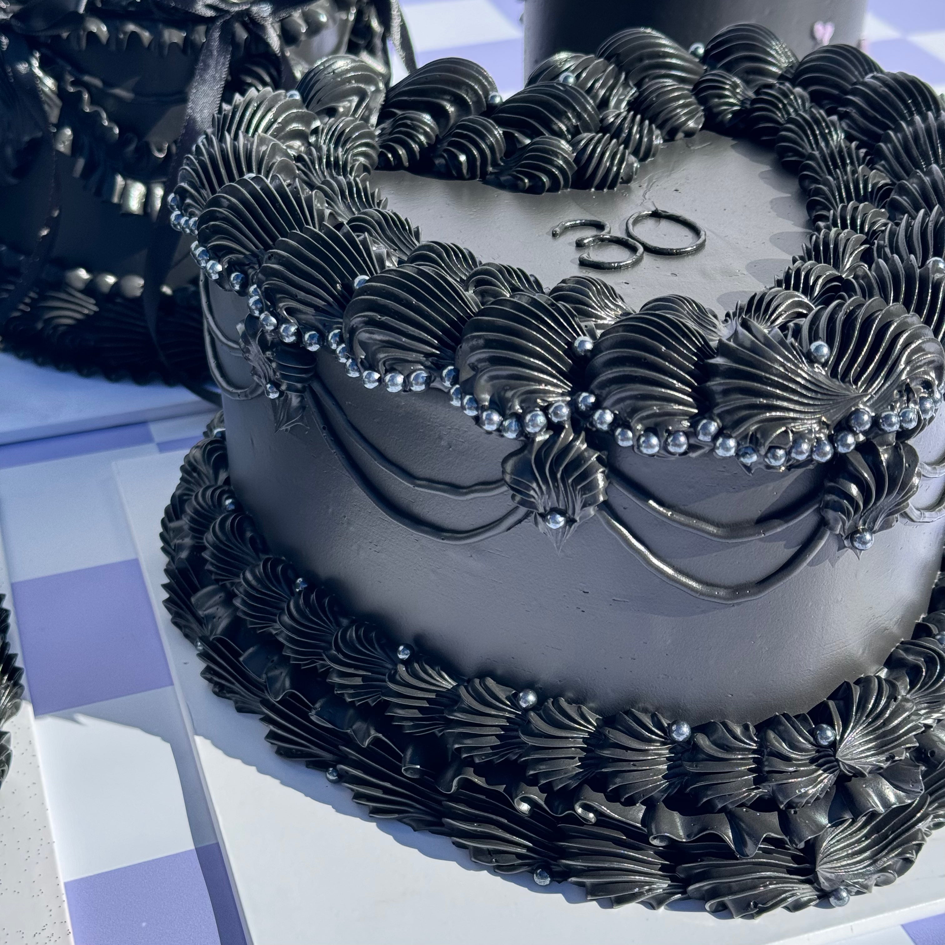 OTT Frilly Retro Cake - From $270 (6+ rows of piping, multi-coloured)