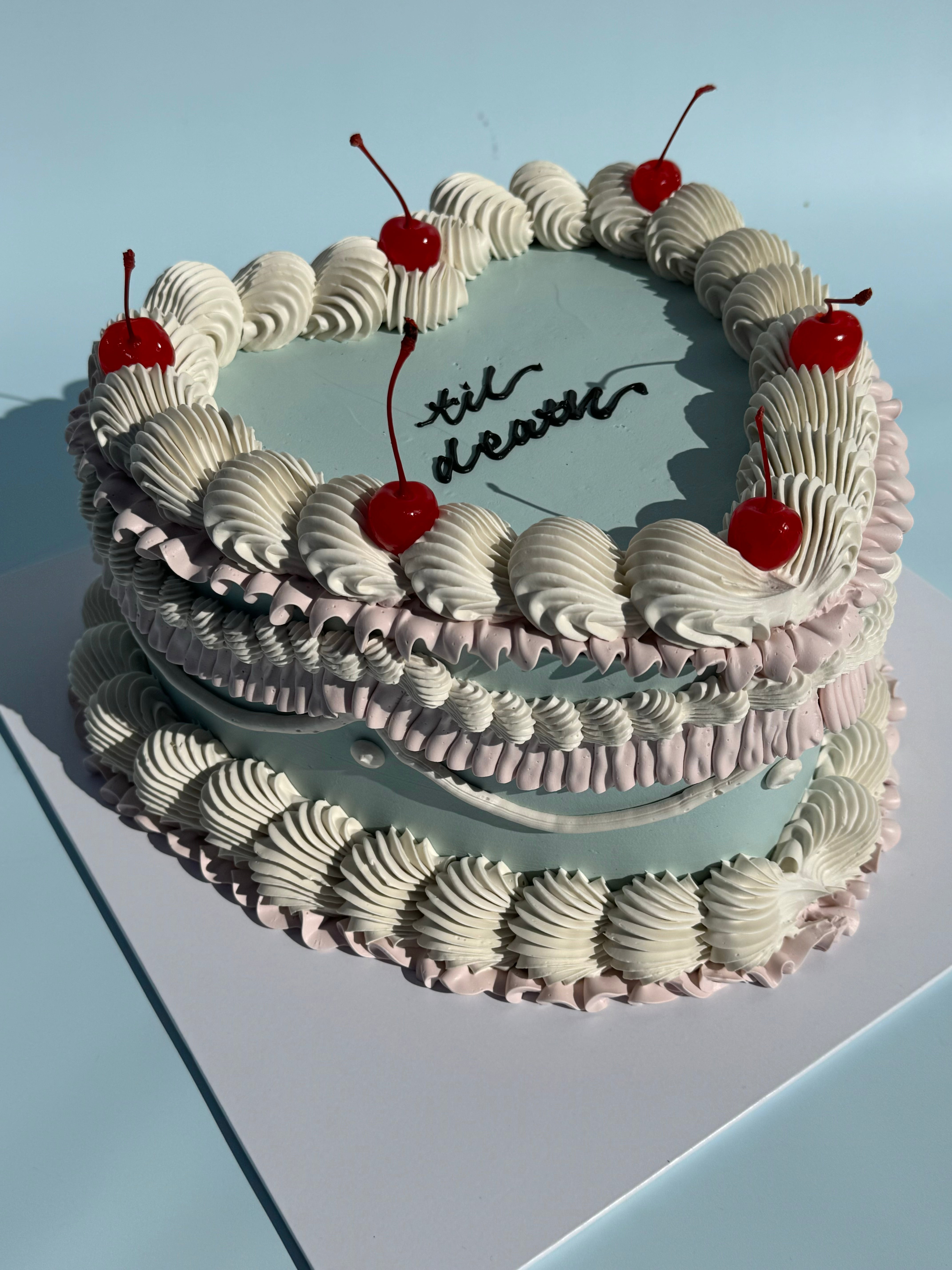 OTT Frilly Retro Cake - From $270 (6+ rows of piping, multi-coloured)
