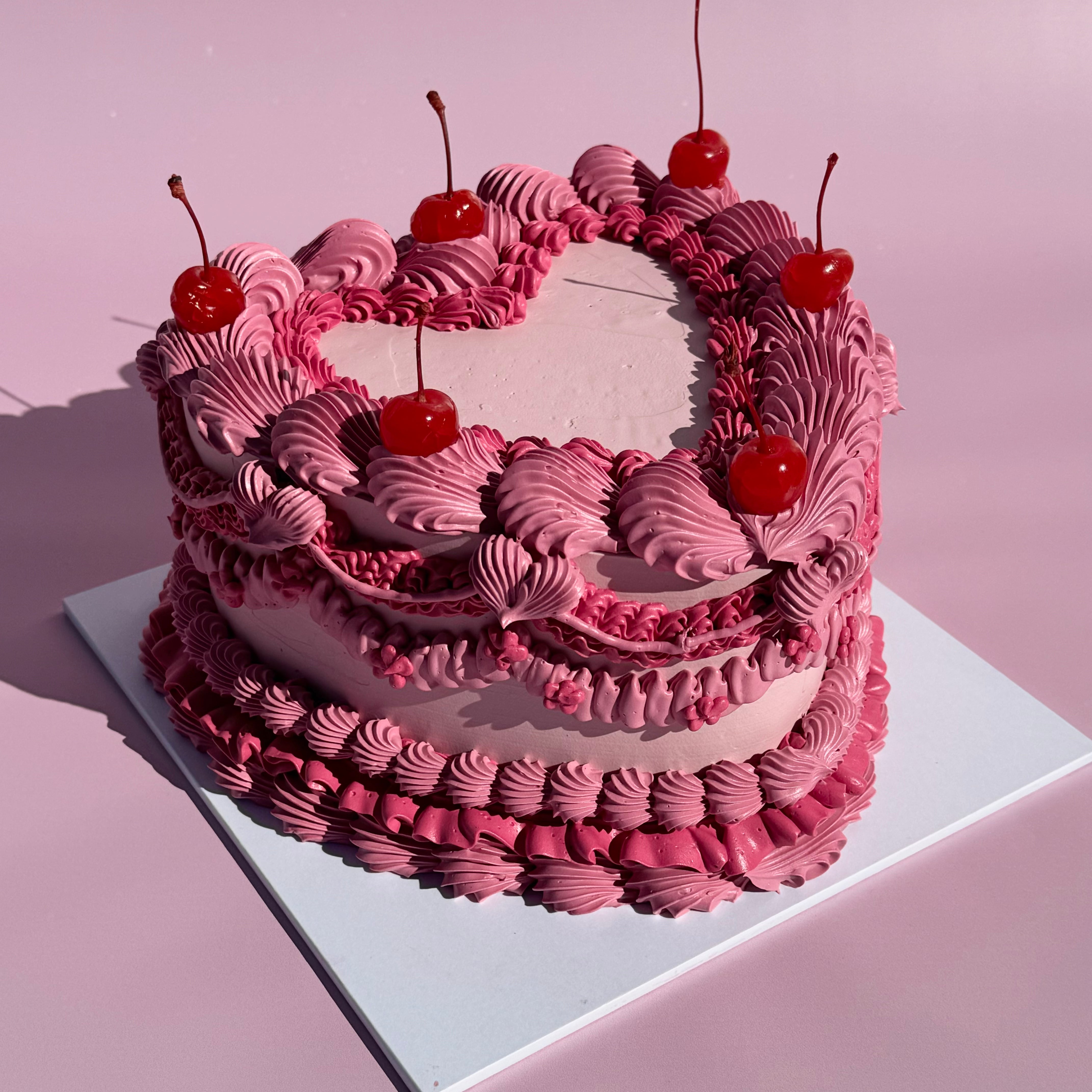 OTT Frilly Retro Cake - From $270 (6+ rows of piping, multi-coloured)