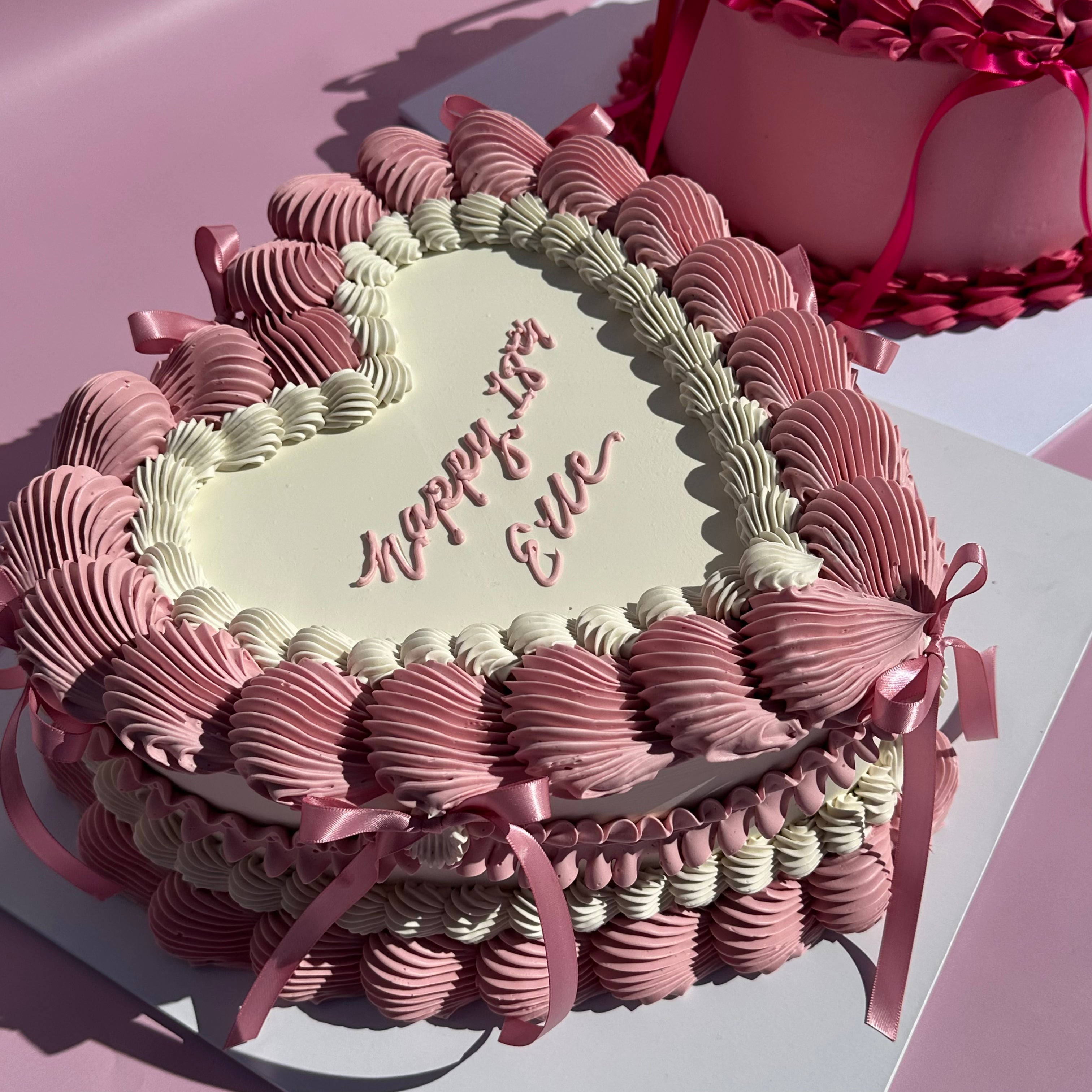 OTT Frilly Retro Text Cake - ROUND/LOVEHEART - From $185