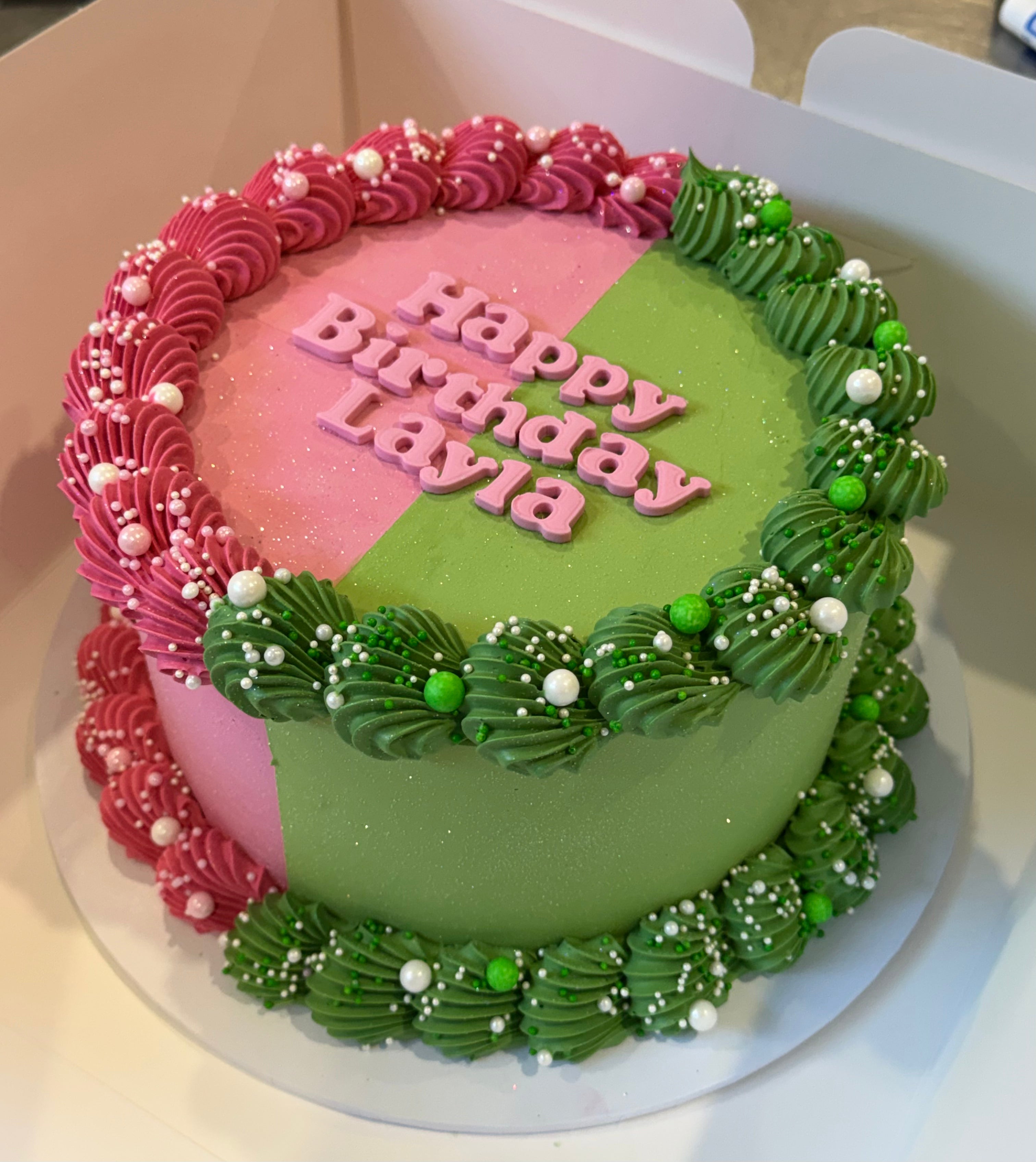 Two-Toned Retro Cake - From $180