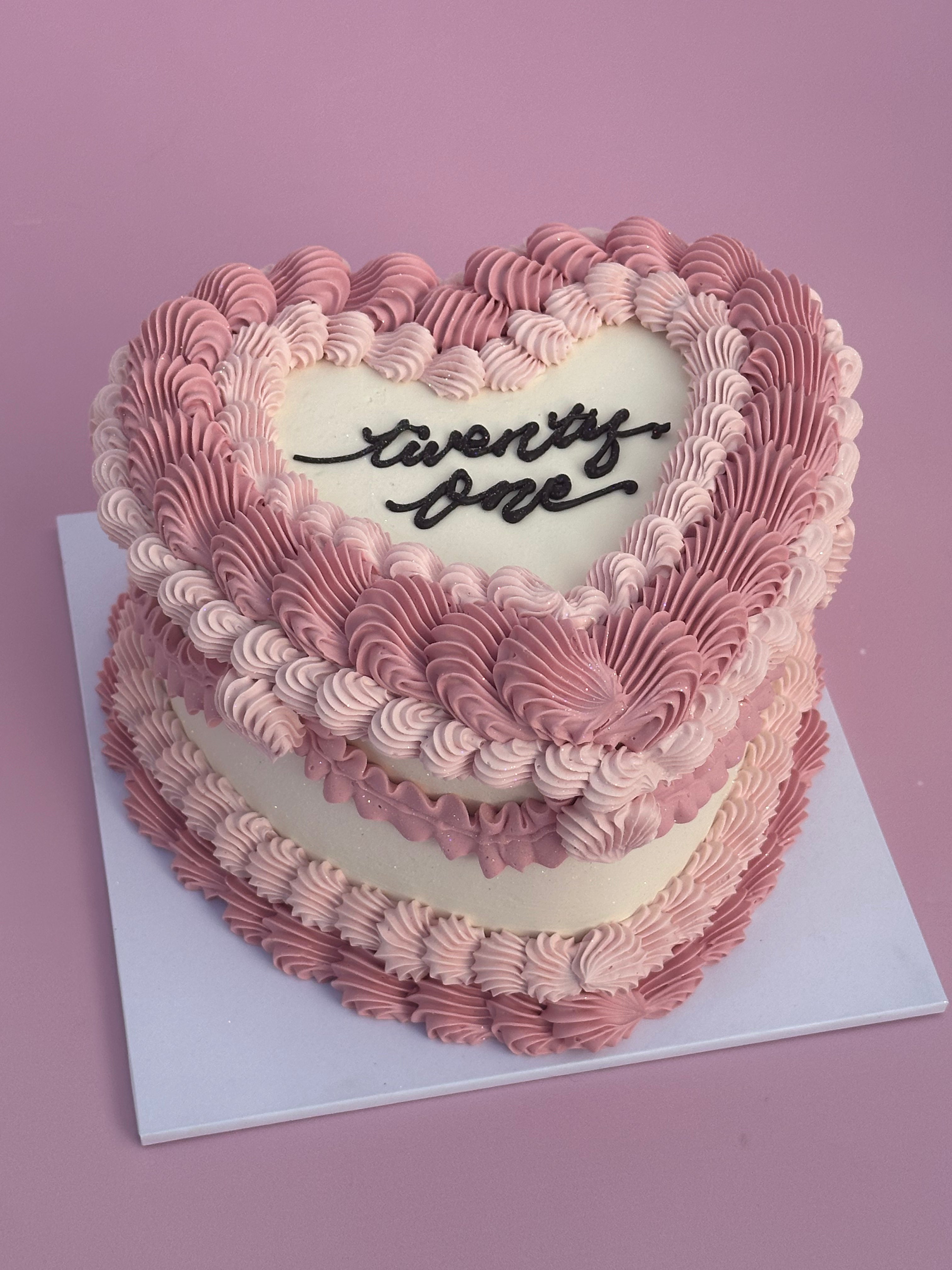 OTT Frilly Retro Cake - From $270 (6+ rows of piping, multi-coloured)