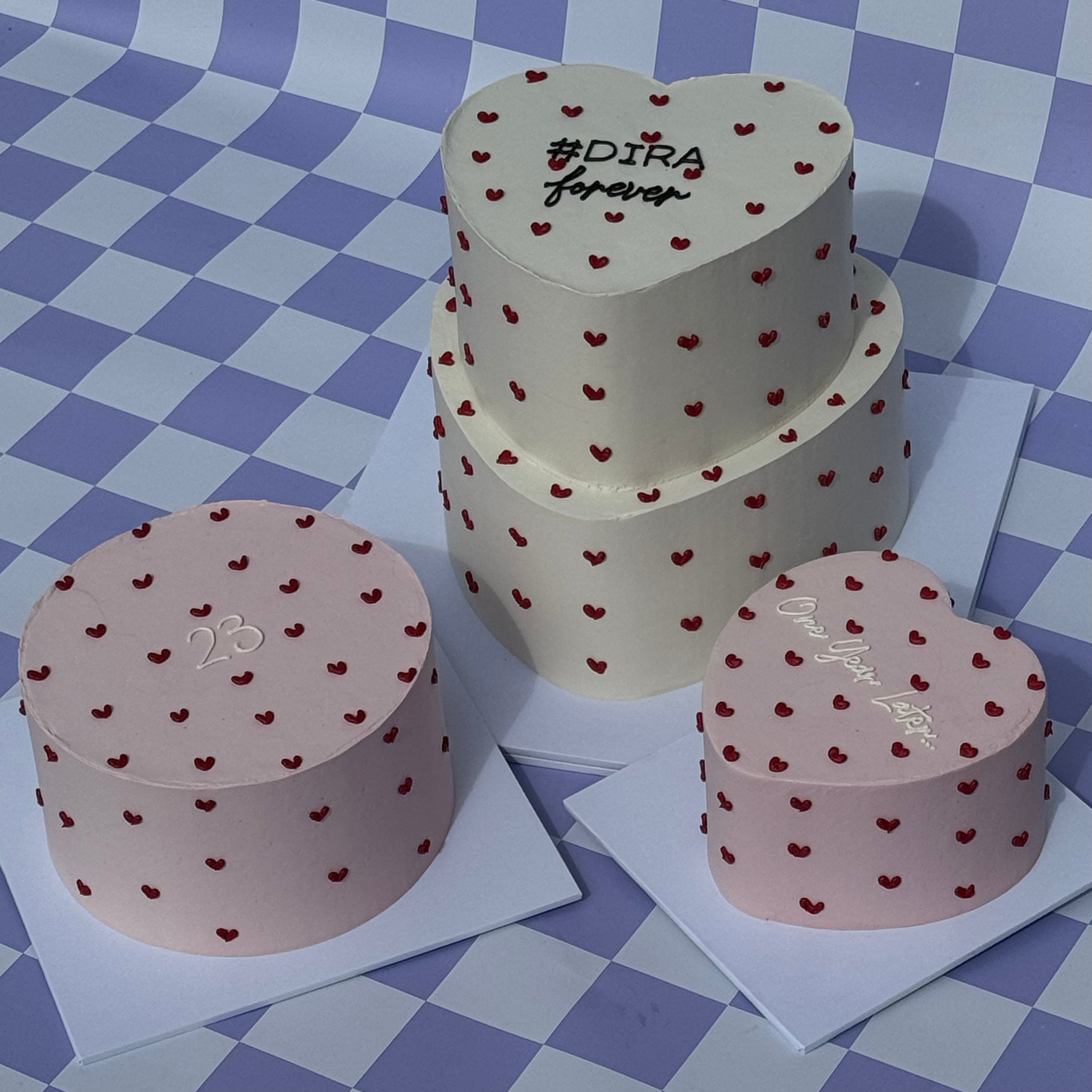 Hand-Piped Lovehearts Cake - From $105