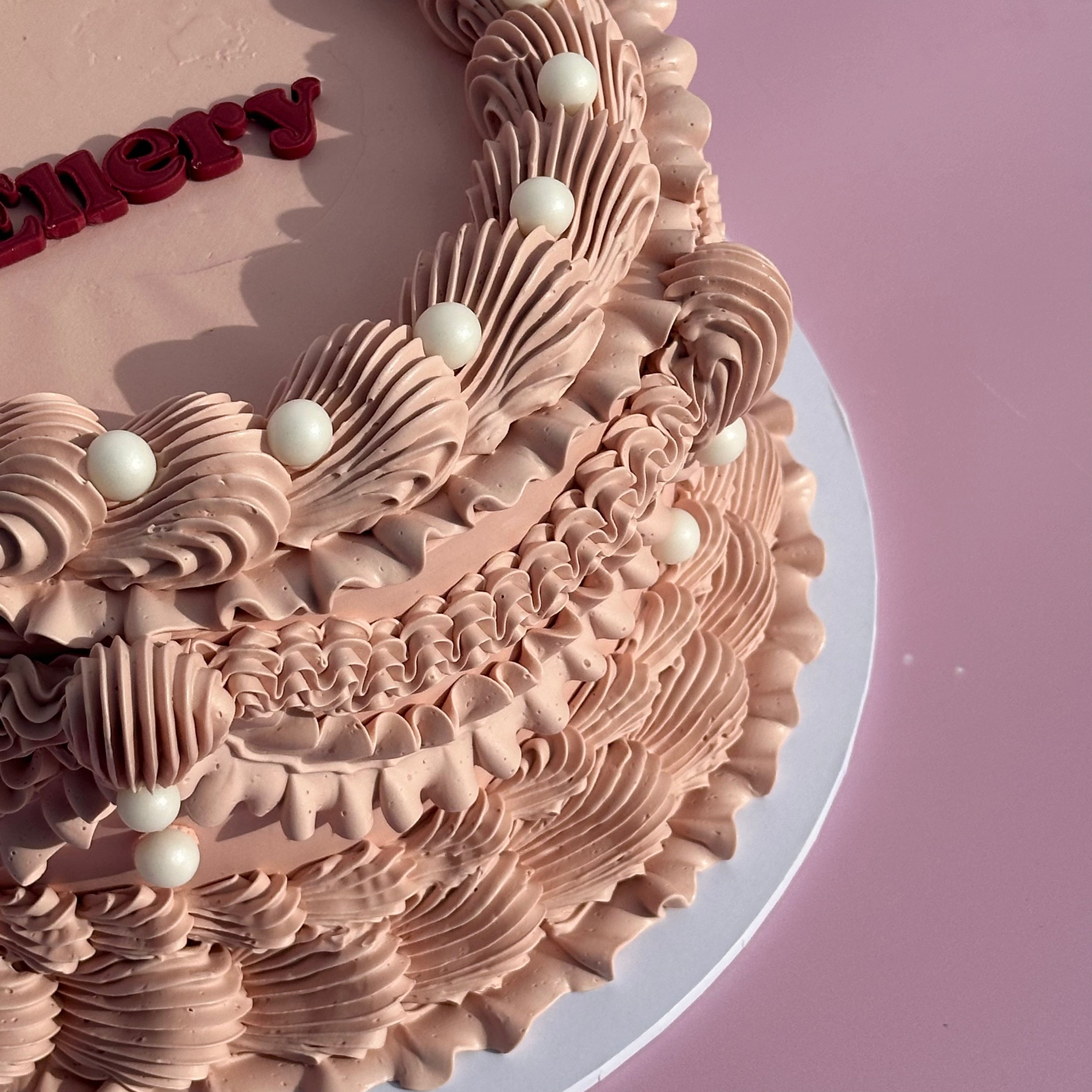 OTT Frilly Retro Cake - From $270 (6+ rows of piping, multi-coloured)