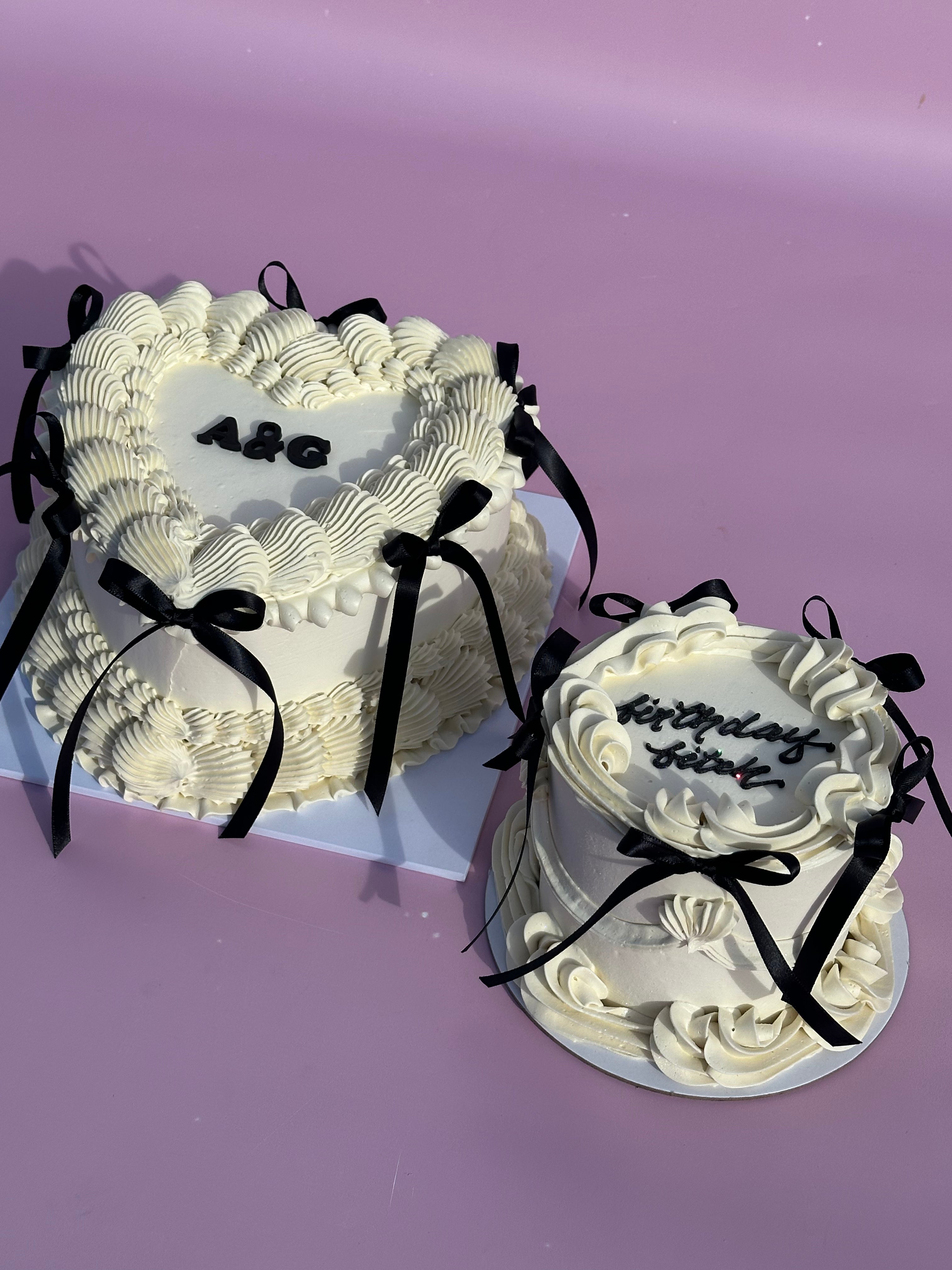 OTT Frilly Retro Cake - From $270 (6+ rows of piping, multi-coloured)