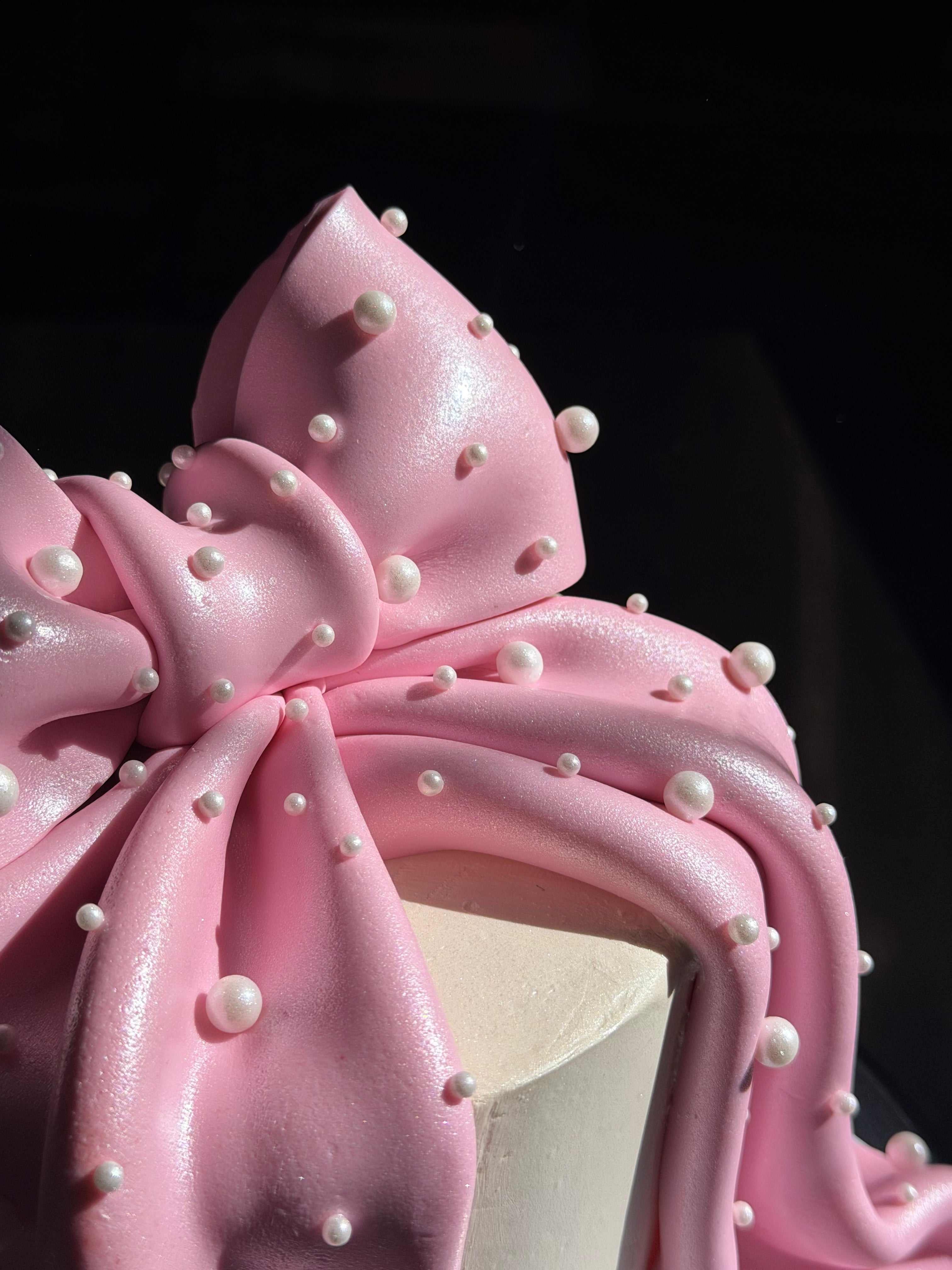Shimmering Fondant Bow Cake - From $315