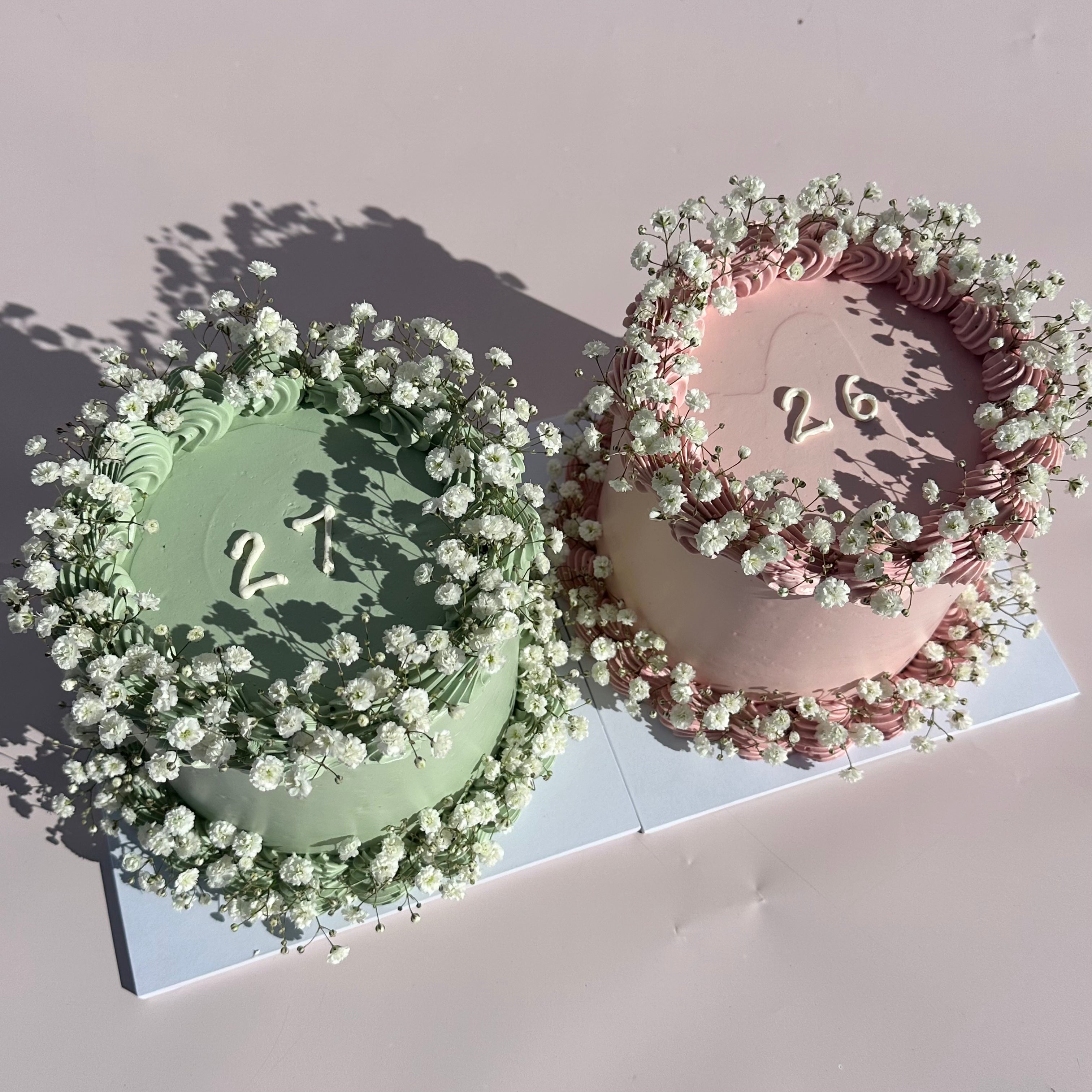 Babies Breath Flower Retro Cake - From $133