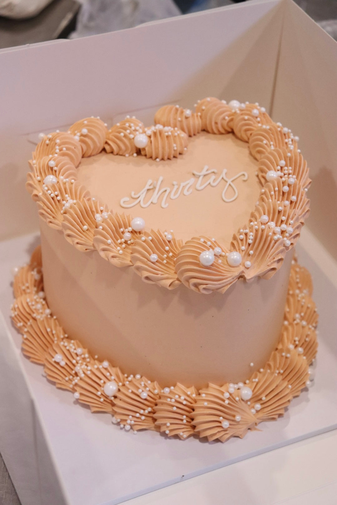 Simple Retro Text Cake - ROUND/LOVEHEART Shape - From $77