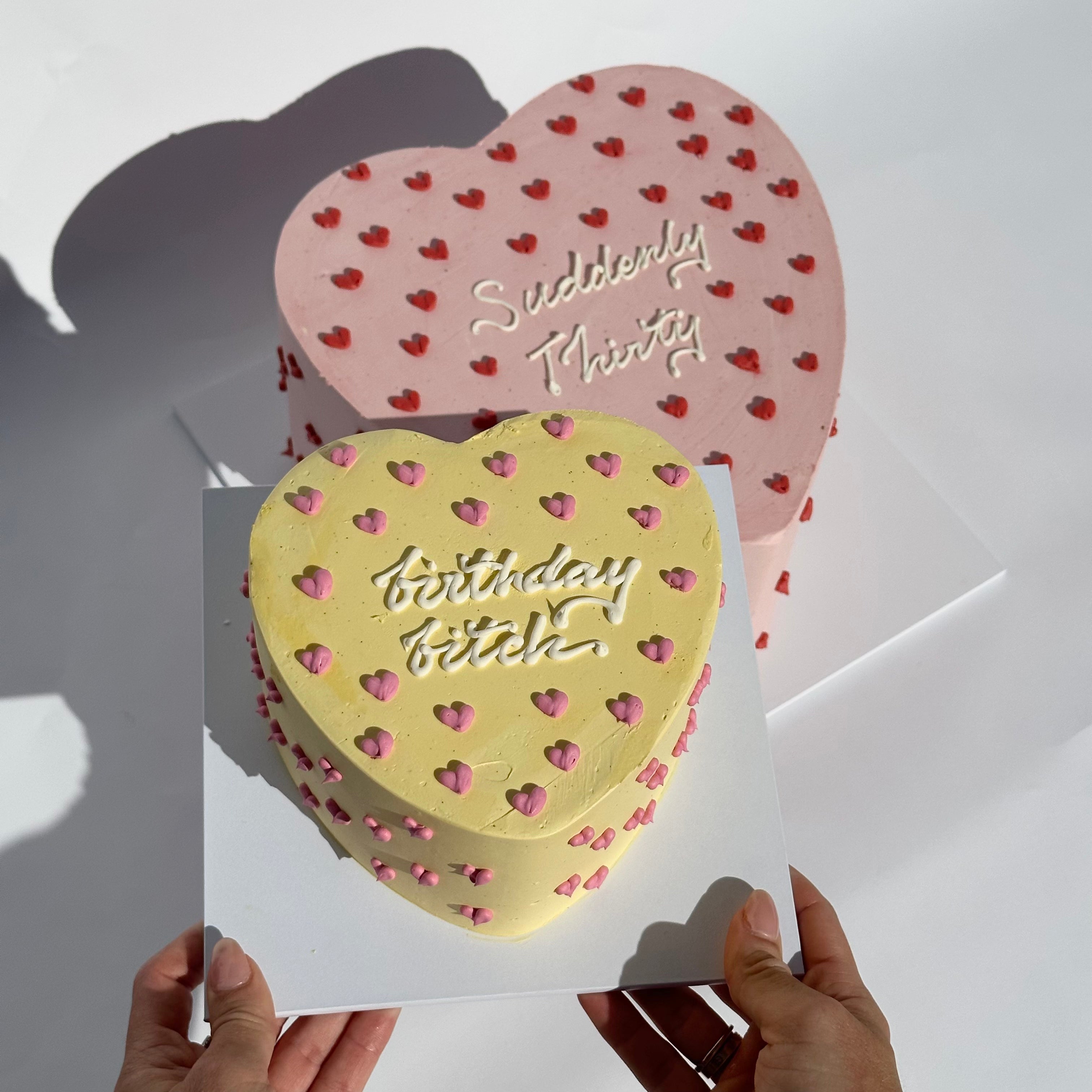 Hand-Piped Lovehearts Cake - From $105