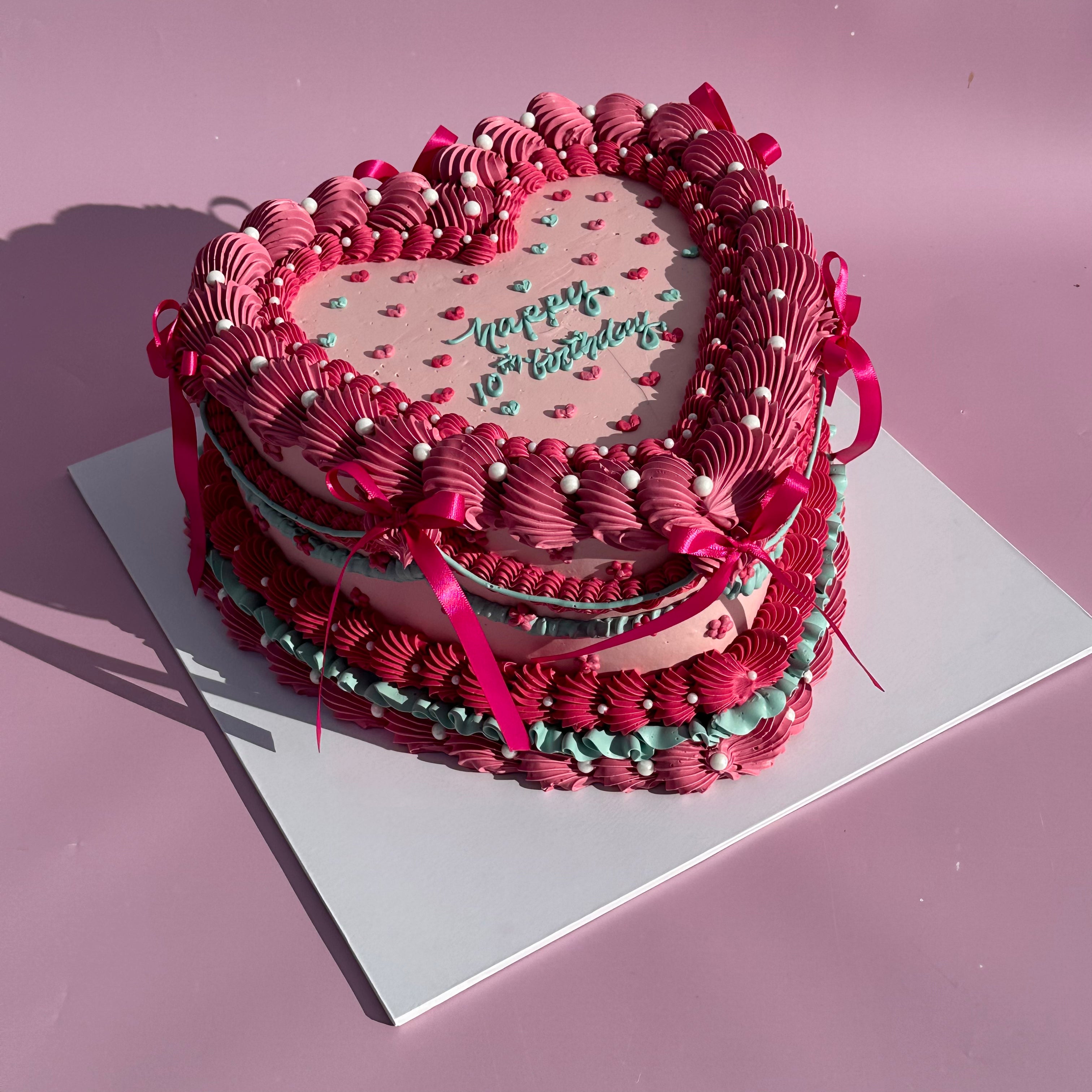 OTT Frilly Retro Cake - From $270 (6+ rows of piping, multi-coloured)