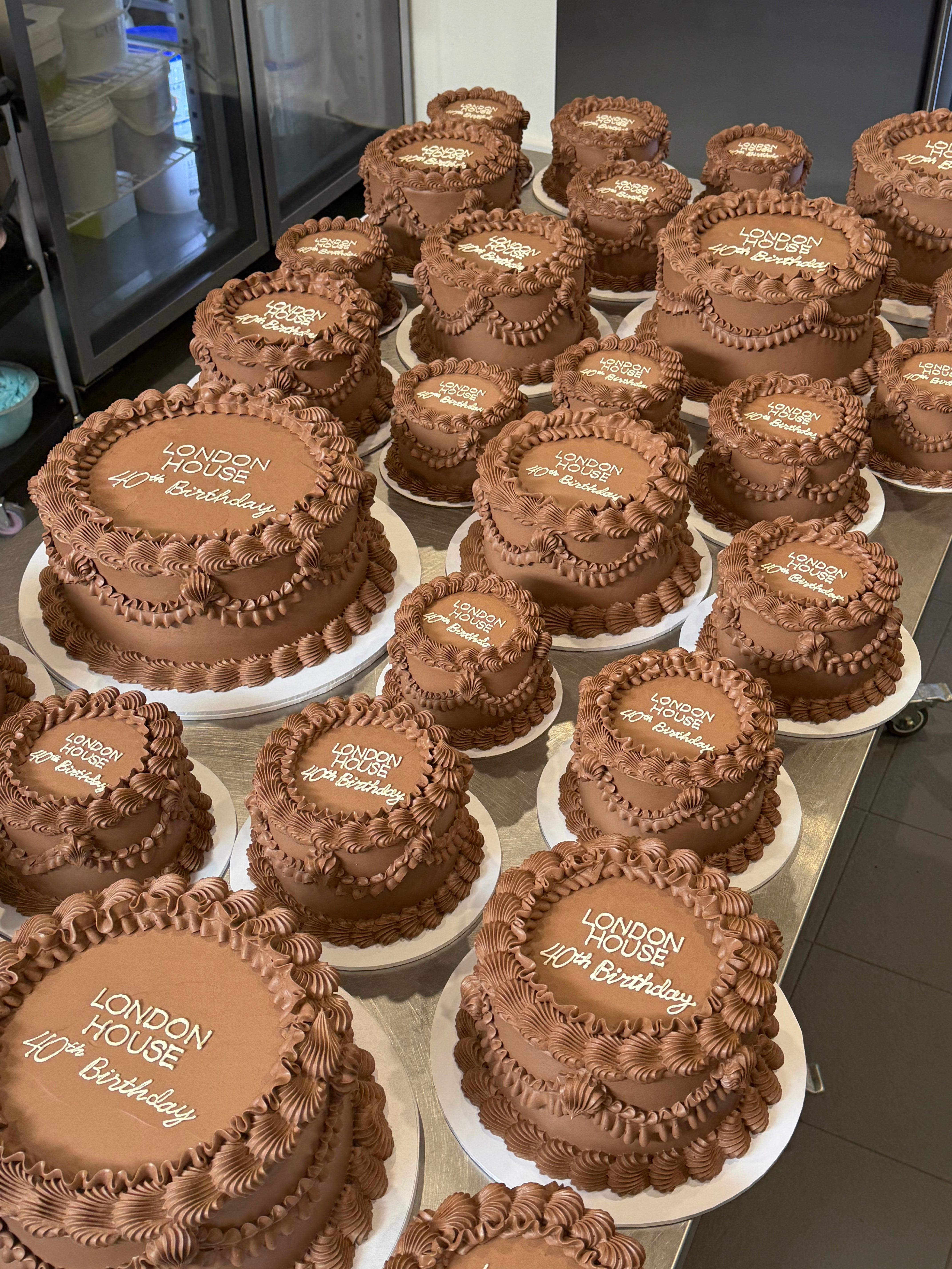 Frilly Retro Cake - From $135 (4 rows of piping, 2 colours)