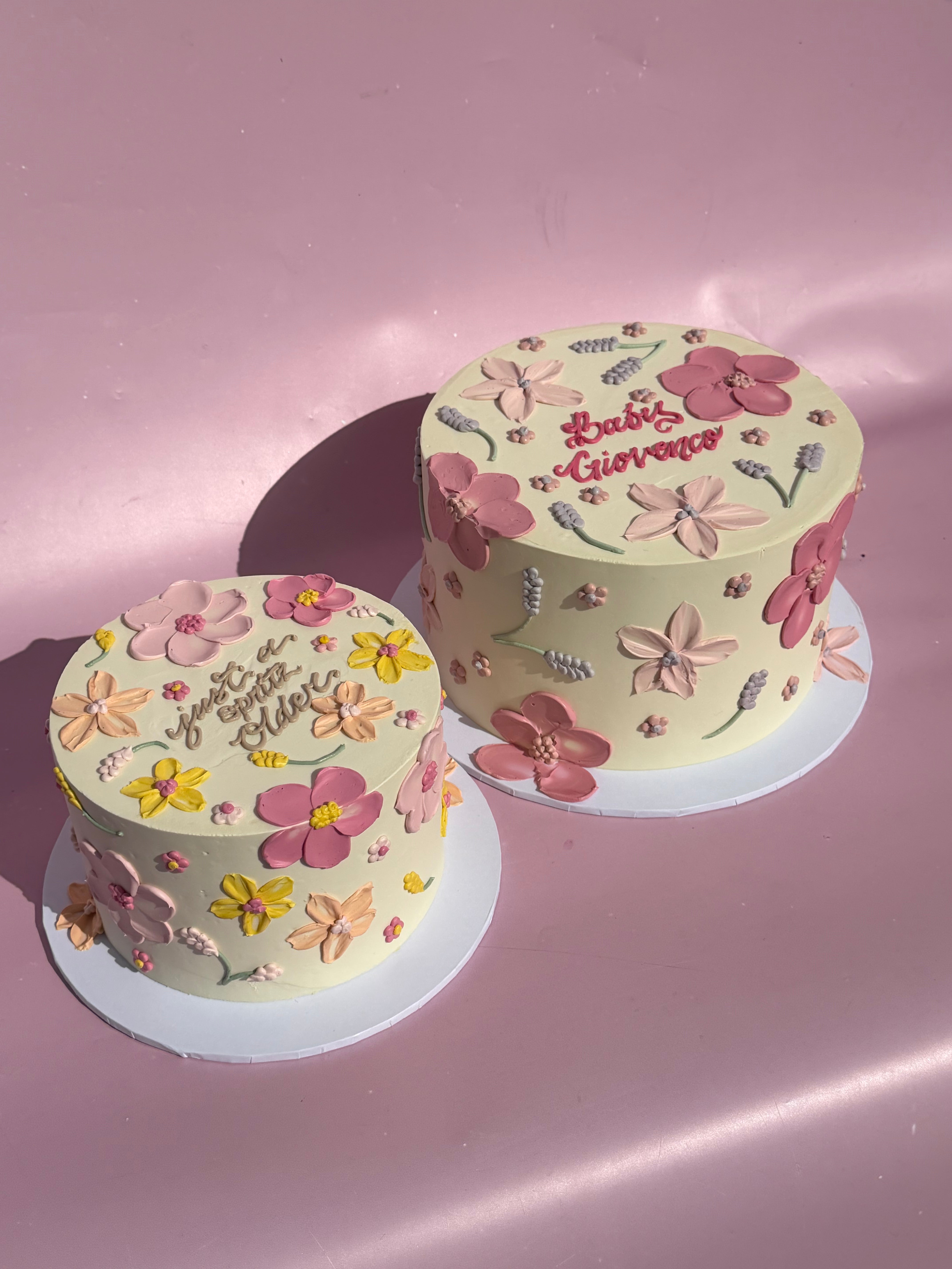 Hand-Piped Floral Cake - From $215