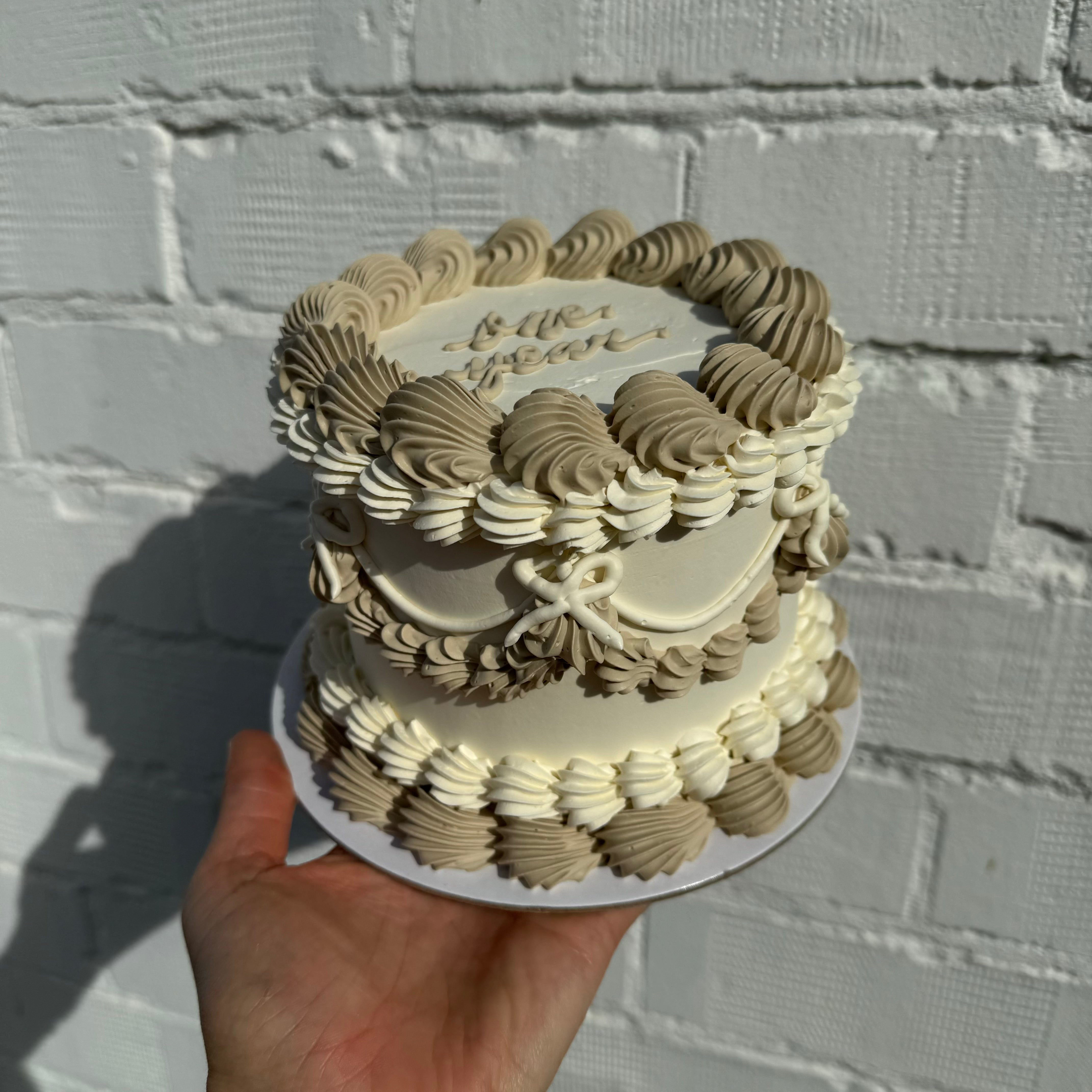 OTT Frilly Retro Cake - From $270 (6+ rows of piping, multi-coloured)
