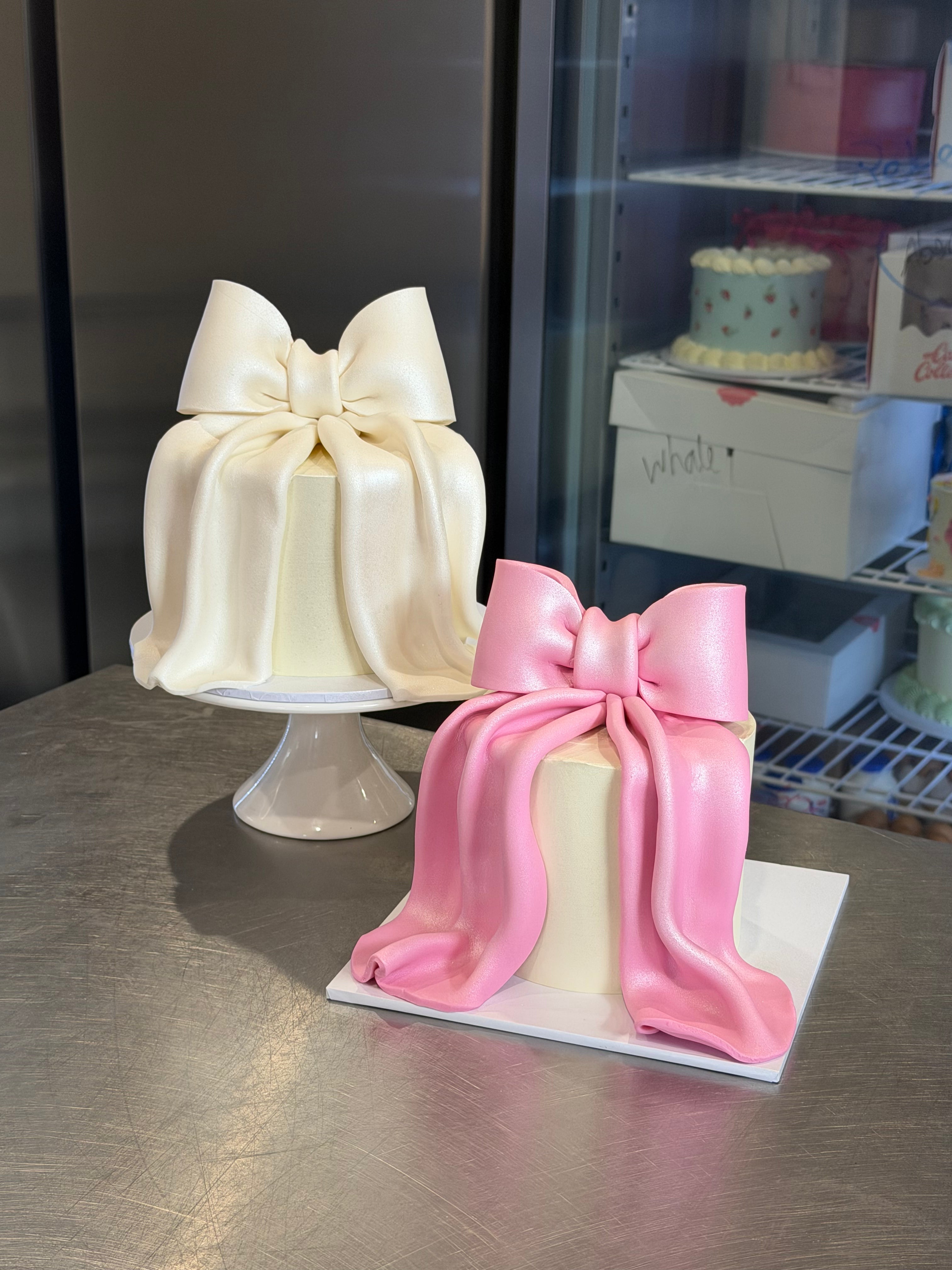 Shimmering Fondant Bow Cake - From $180