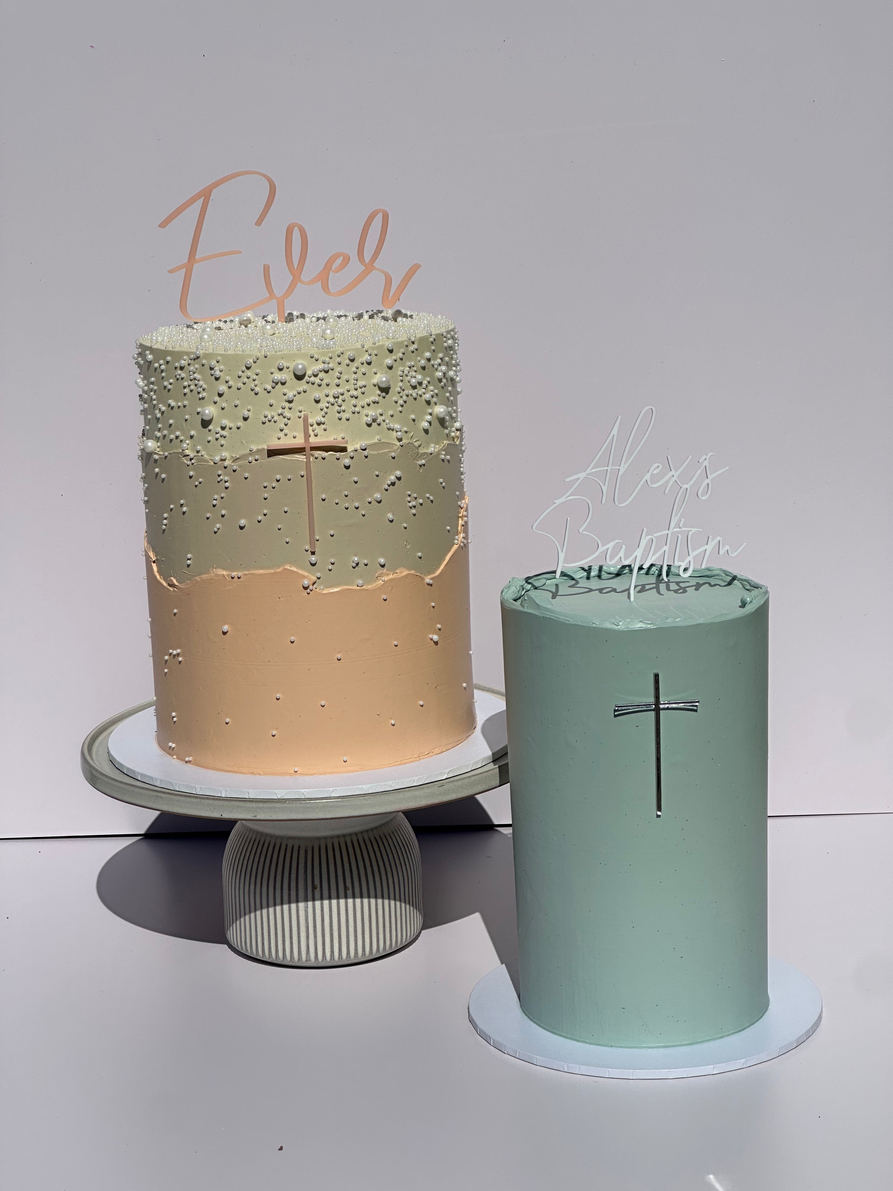 Baptism Pearl Cake - From $140