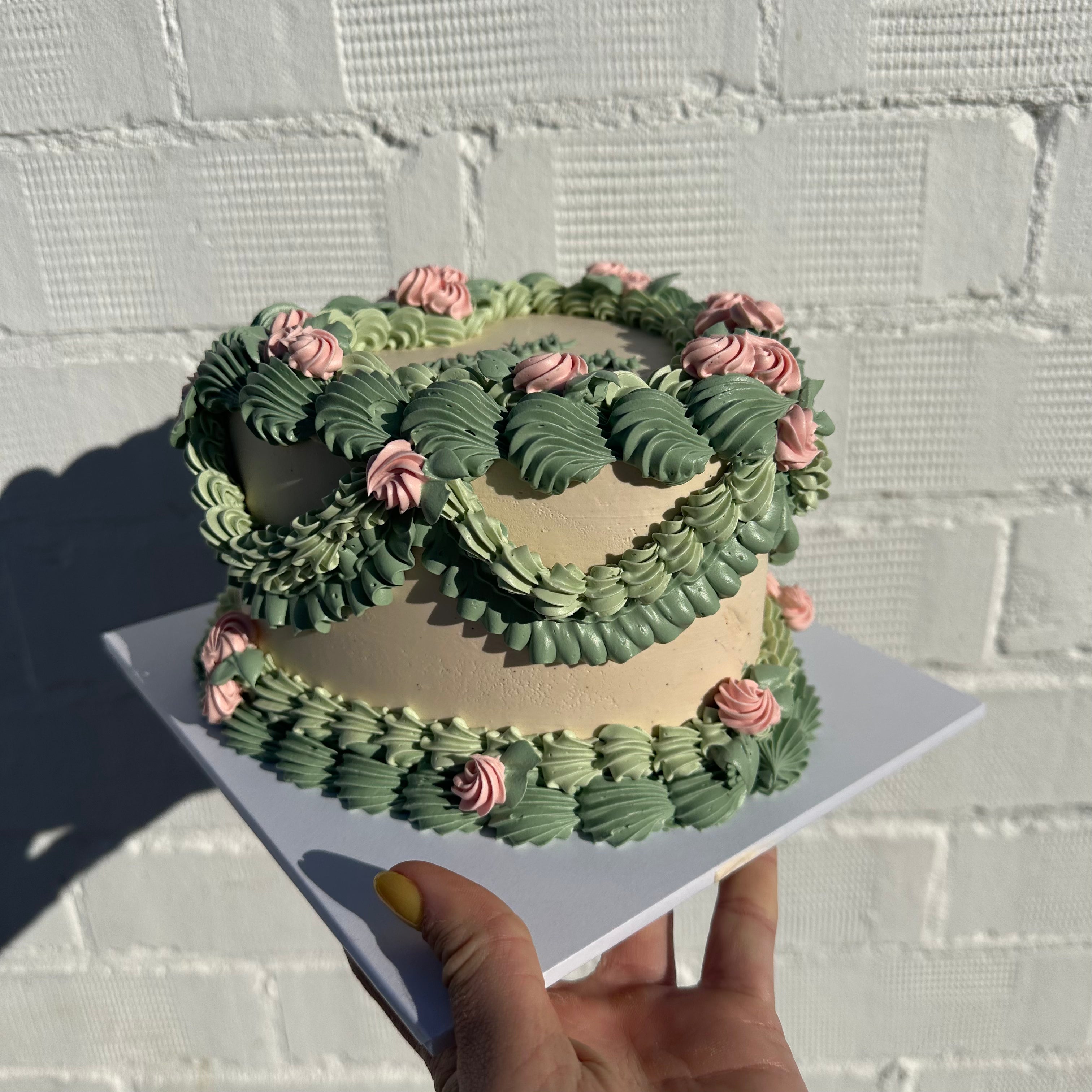 OTT Frilly Retro Cake - From $270 (6+ rows of piping, multi-coloured)