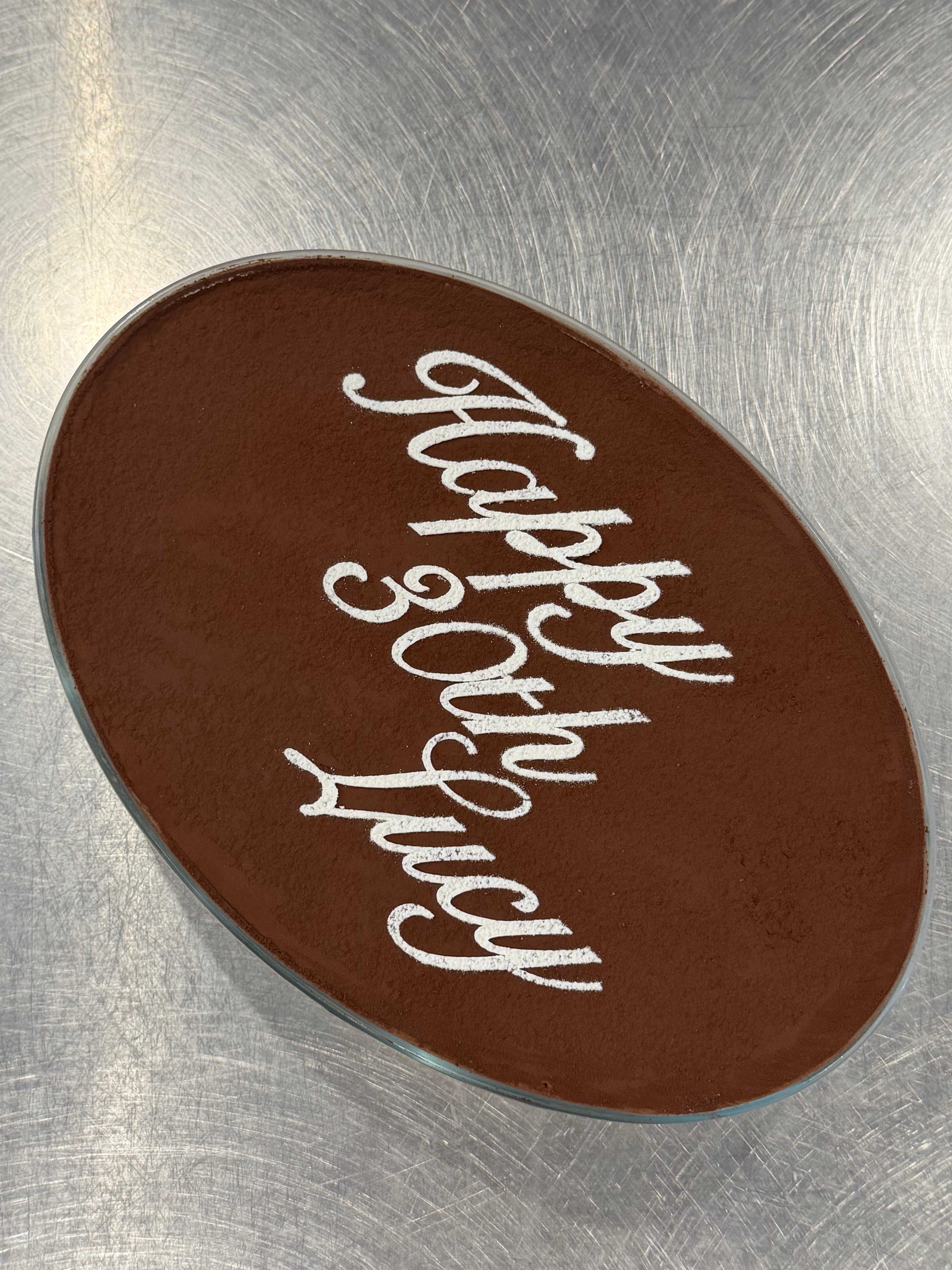 35cm Oval Tiramisu Glass Tray
