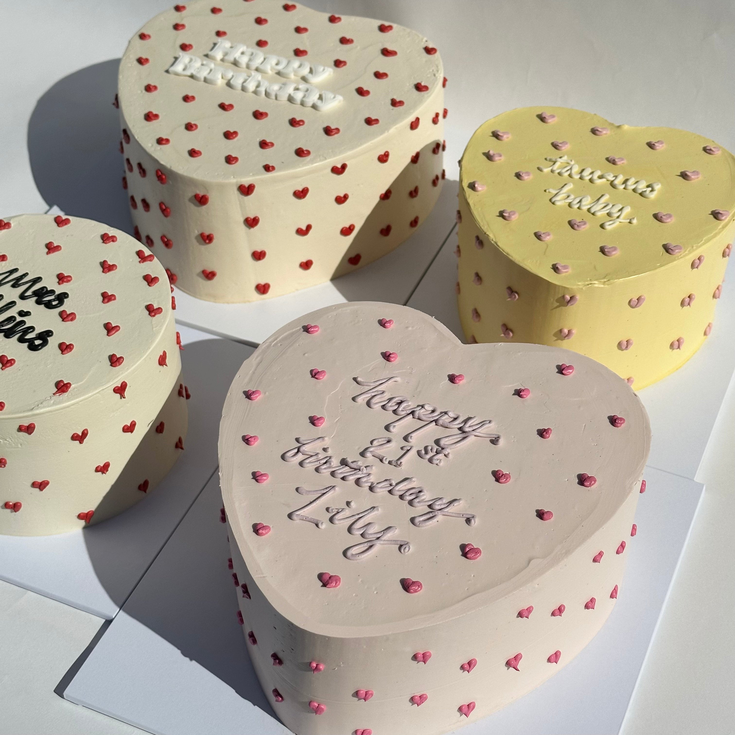 Hand-Piped Lovehearts Cake - From $105