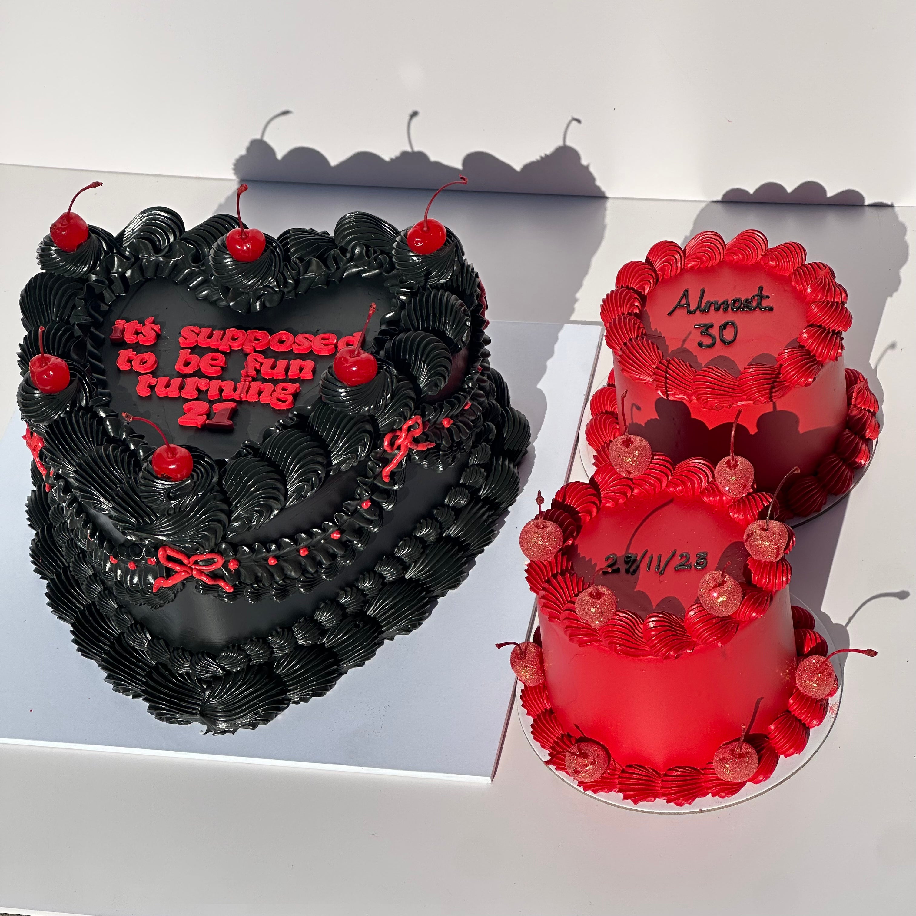 OTT Frilly Retro Text Cake - ROUND/LOVEHEART - From $185