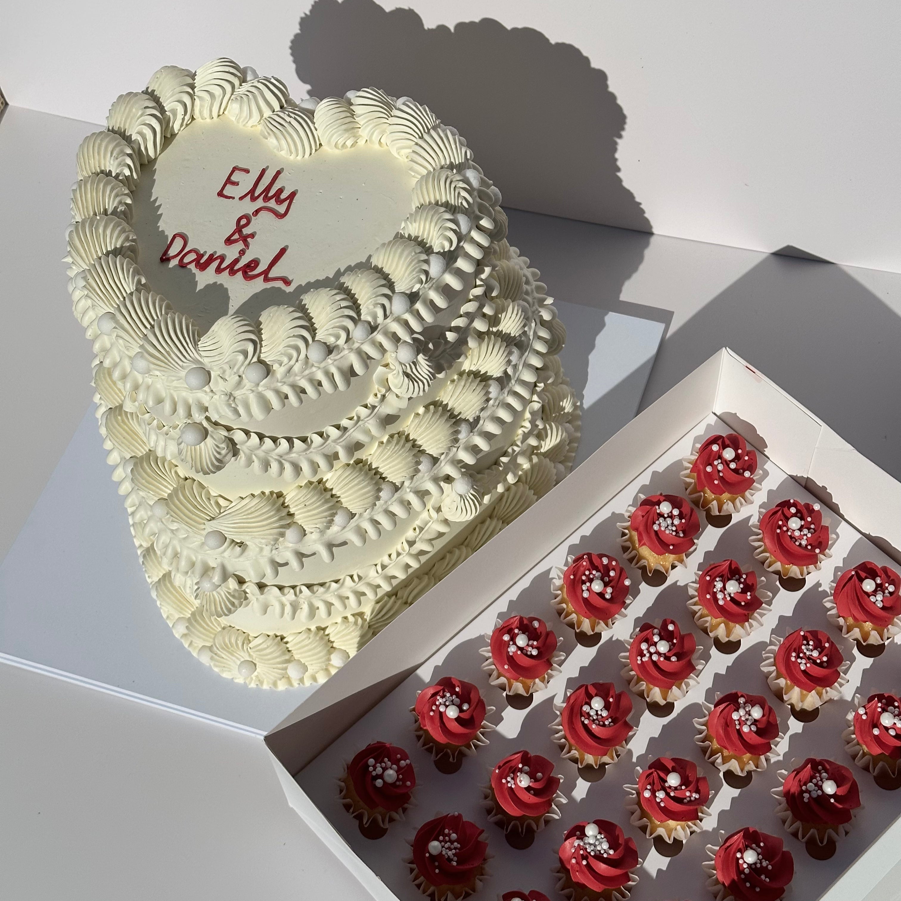 OTT Frilly Retro Cake - From $270 (6+ rows of piping, multi-coloured)