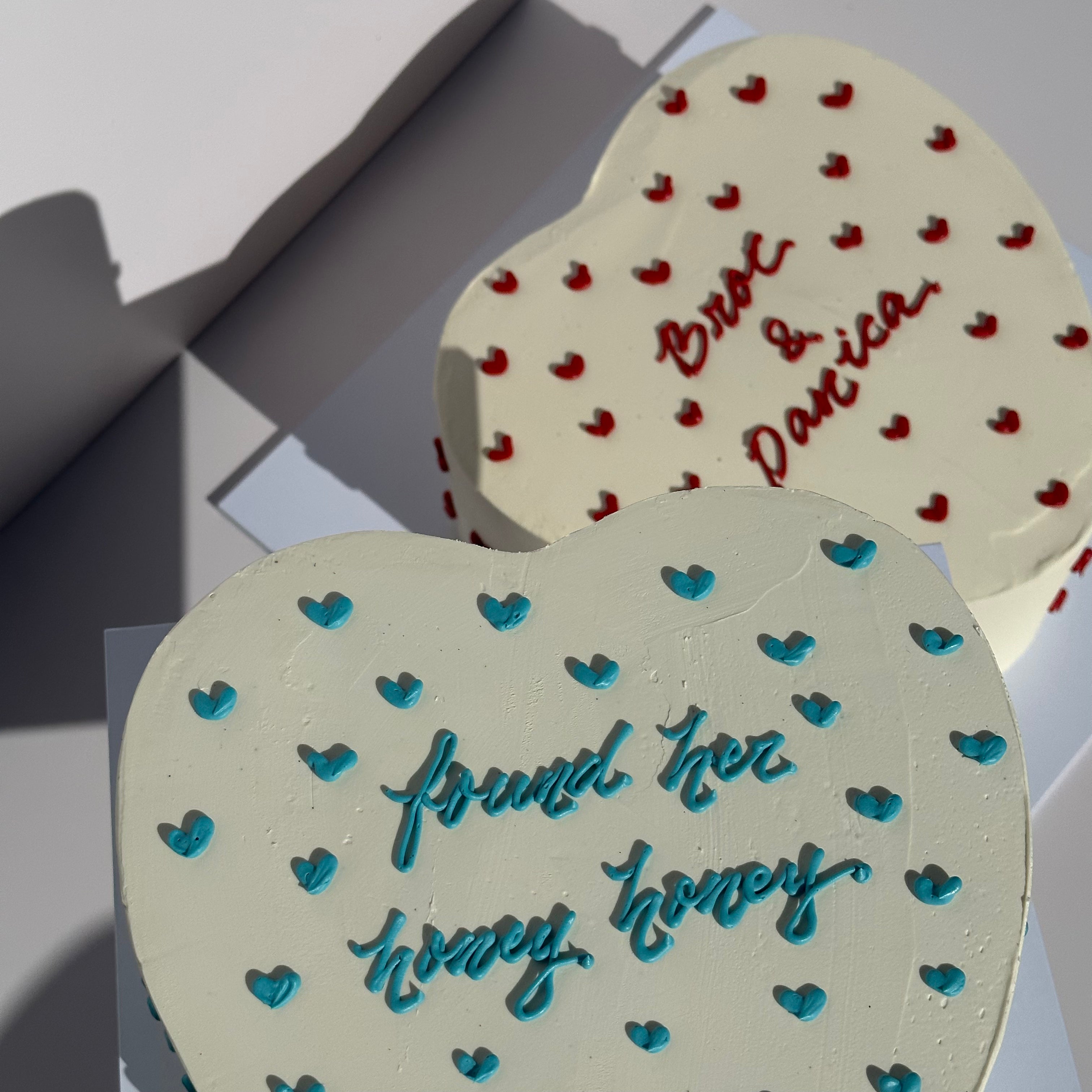 Hand-Piped Lovehearts Cake - From $105