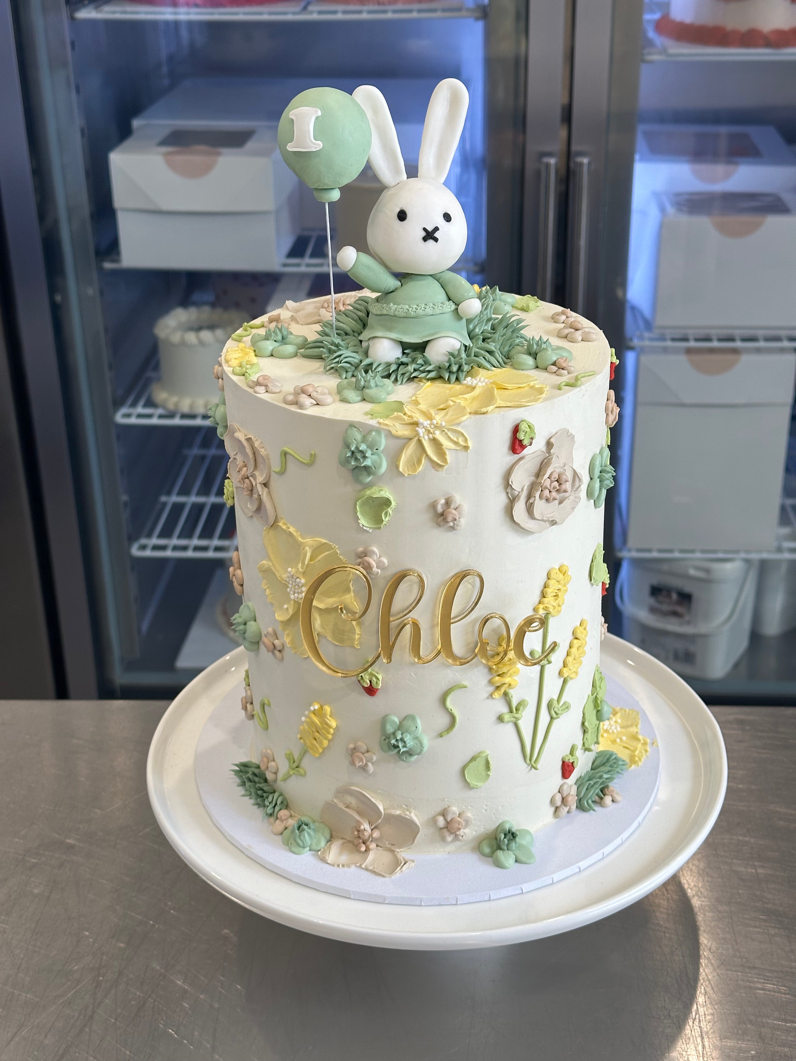 Hand-Piped Floral Cake - From $215
