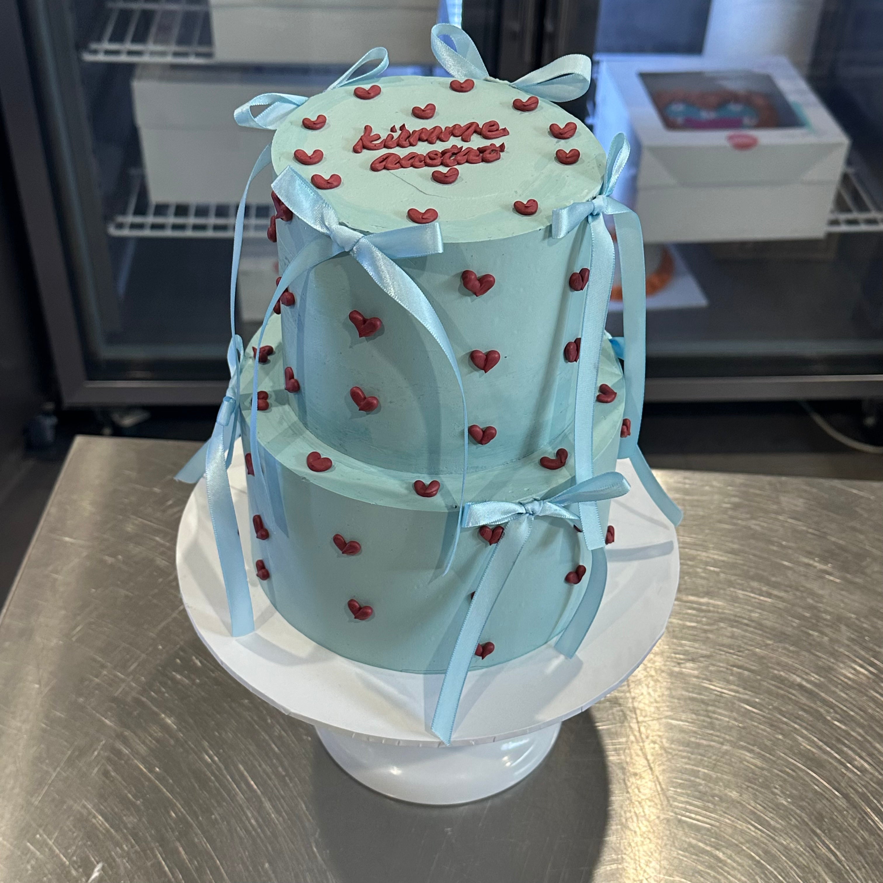 Hand-Piped Lovehearts Cake - From $105